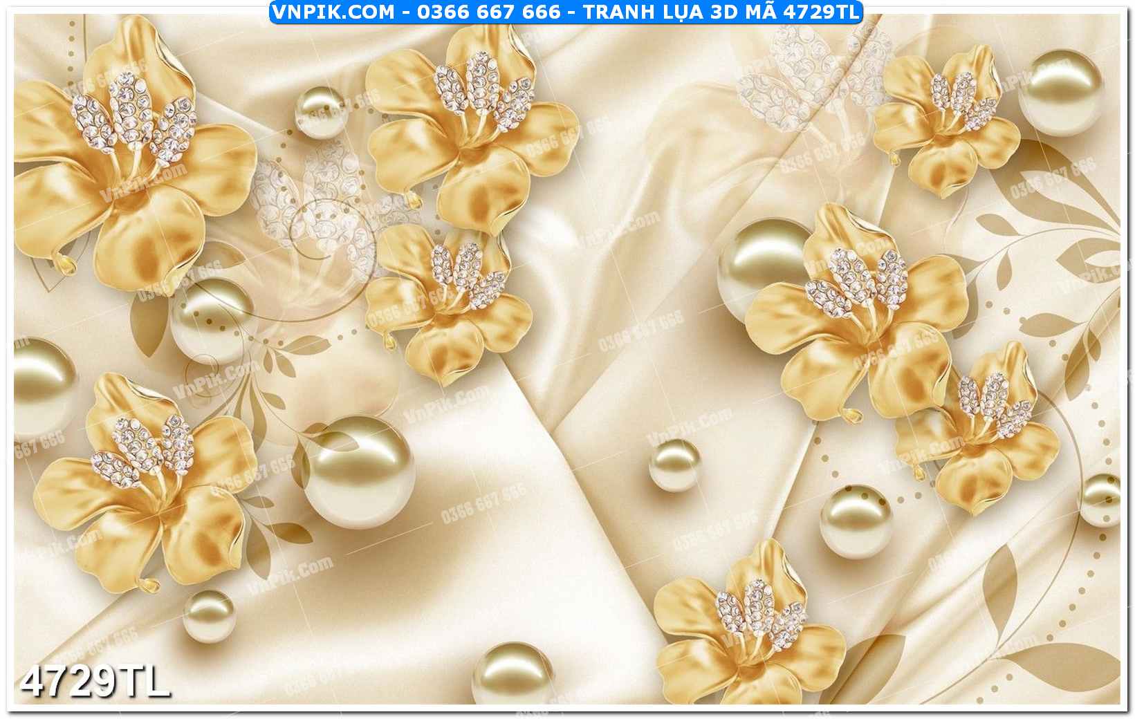 Tranh lụa 3D – Tranh trang trí dán tường 4729TL