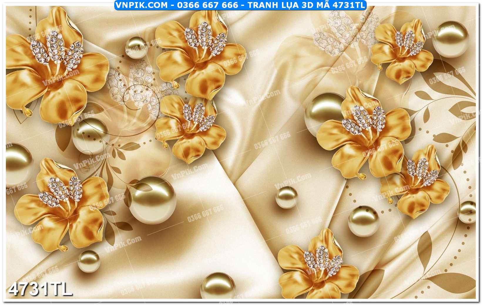 Tranh lụa 3D – Tranh trang trí dán tường 4731TL