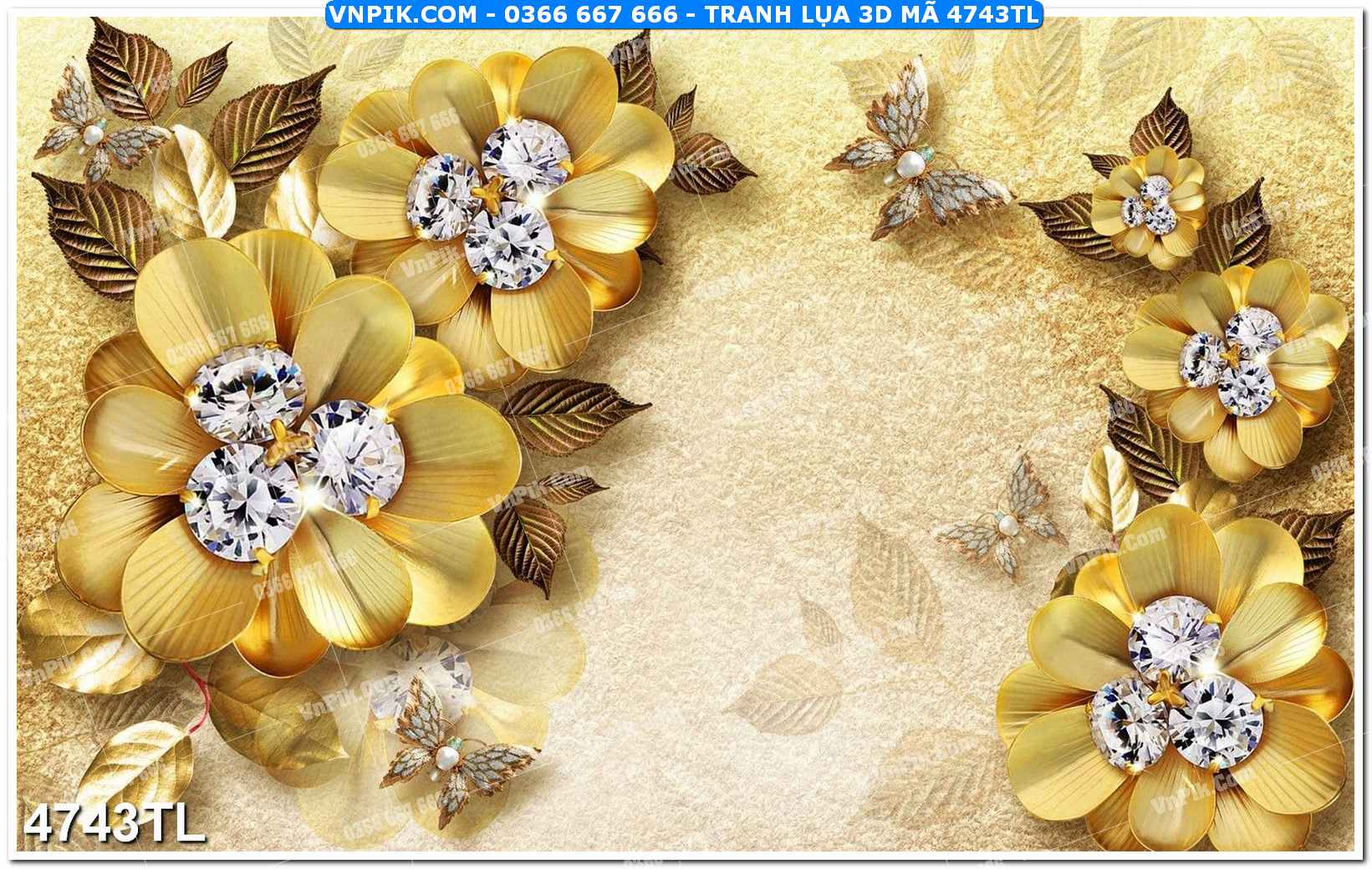 Tranh lụa 3D – Tranh trang trí dán tường 4743TL