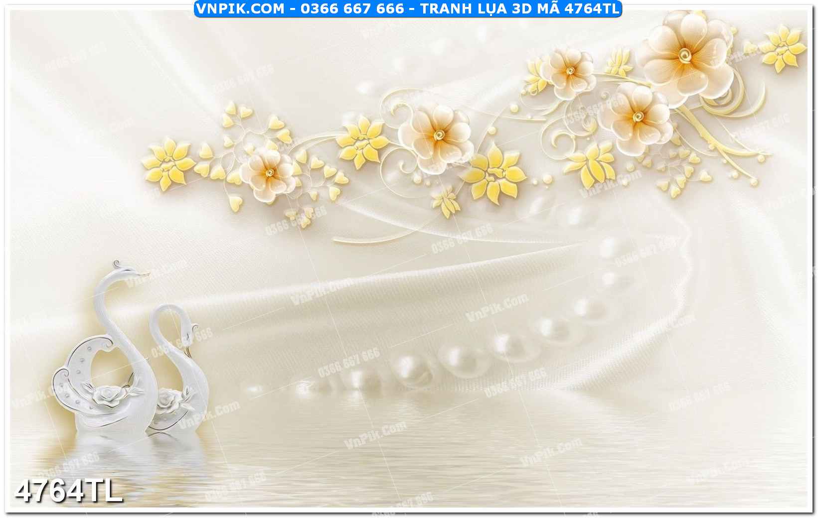Tranh lụa 3D – Tranh trang trí dán tường 4764TL