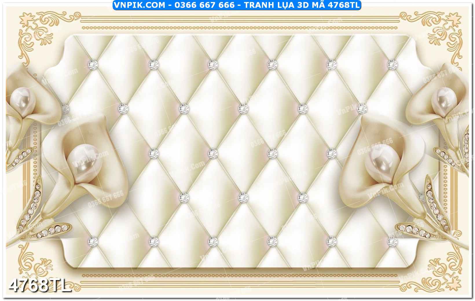 Tranh lụa 3D – Tranh trang trí dán tường 4768TL