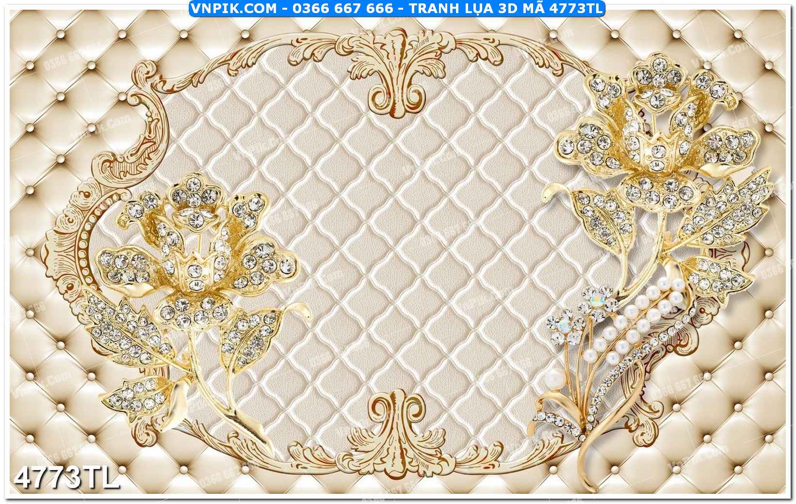 Tranh lụa 3D – Tranh trang trí dán tường 4773TL