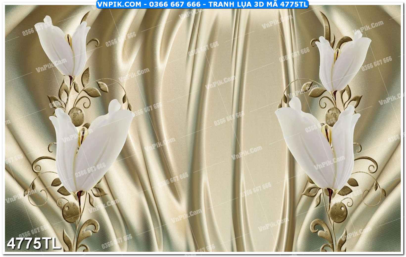 Tranh lụa 3D – Tranh trang trí dán tường 4775TL