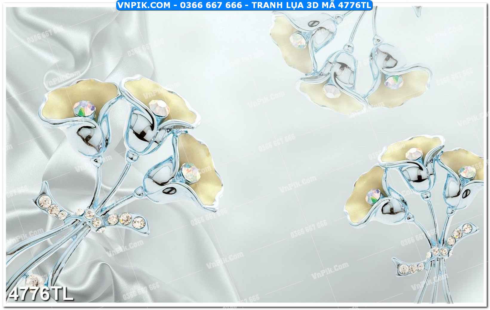 Tranh lụa 3D – Tranh trang trí dán tường 4776TL