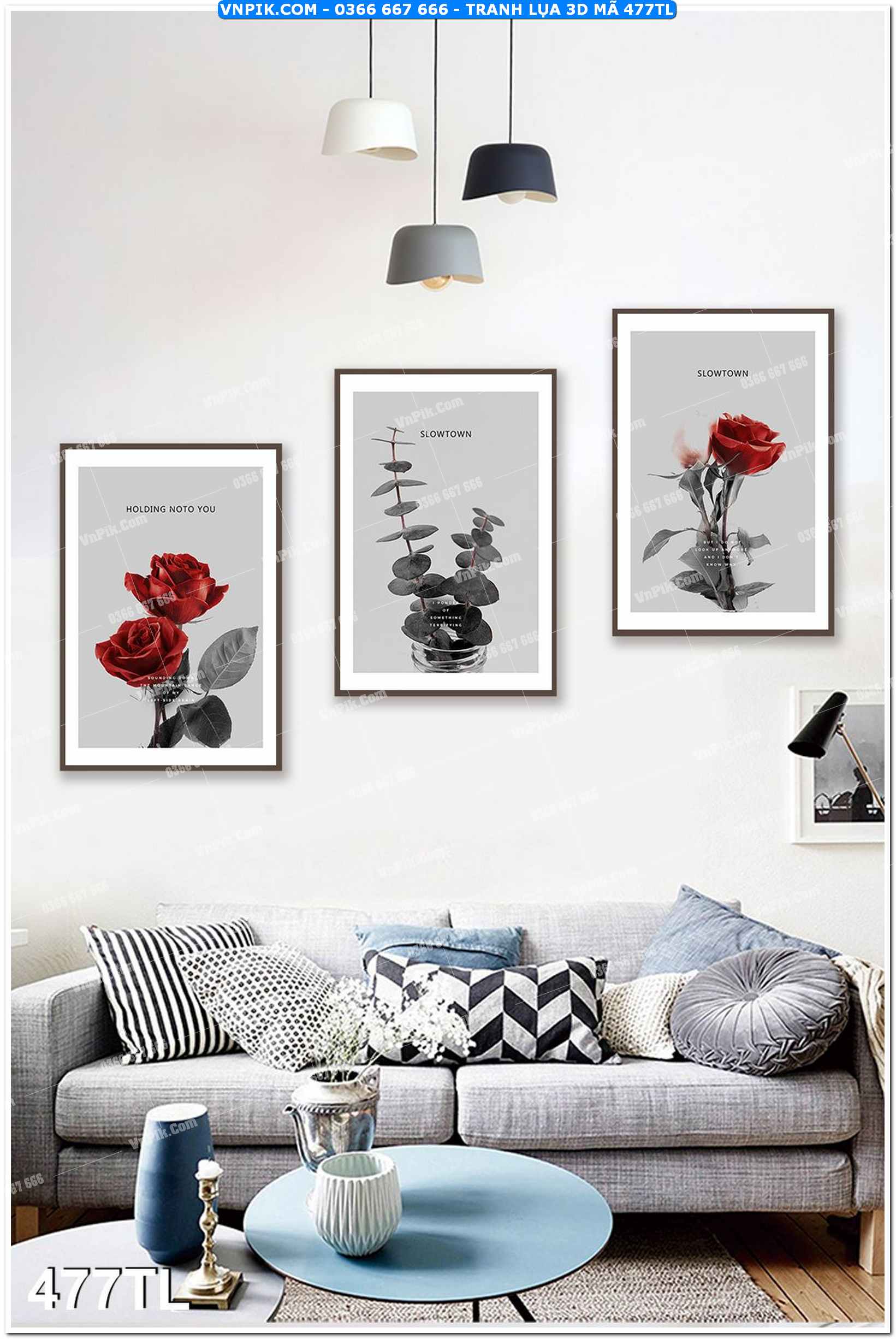 Tranh lụa 3D – Tranh trang trí dán tường 477TL