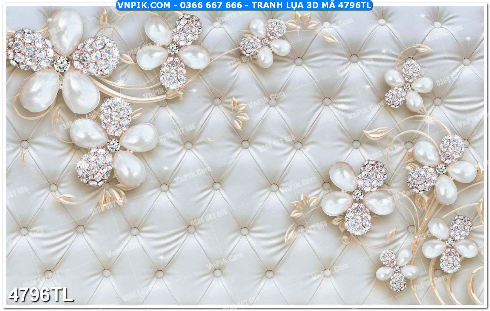 Tranh lụa 3D – Tranh trang trí dán tường 4796TL