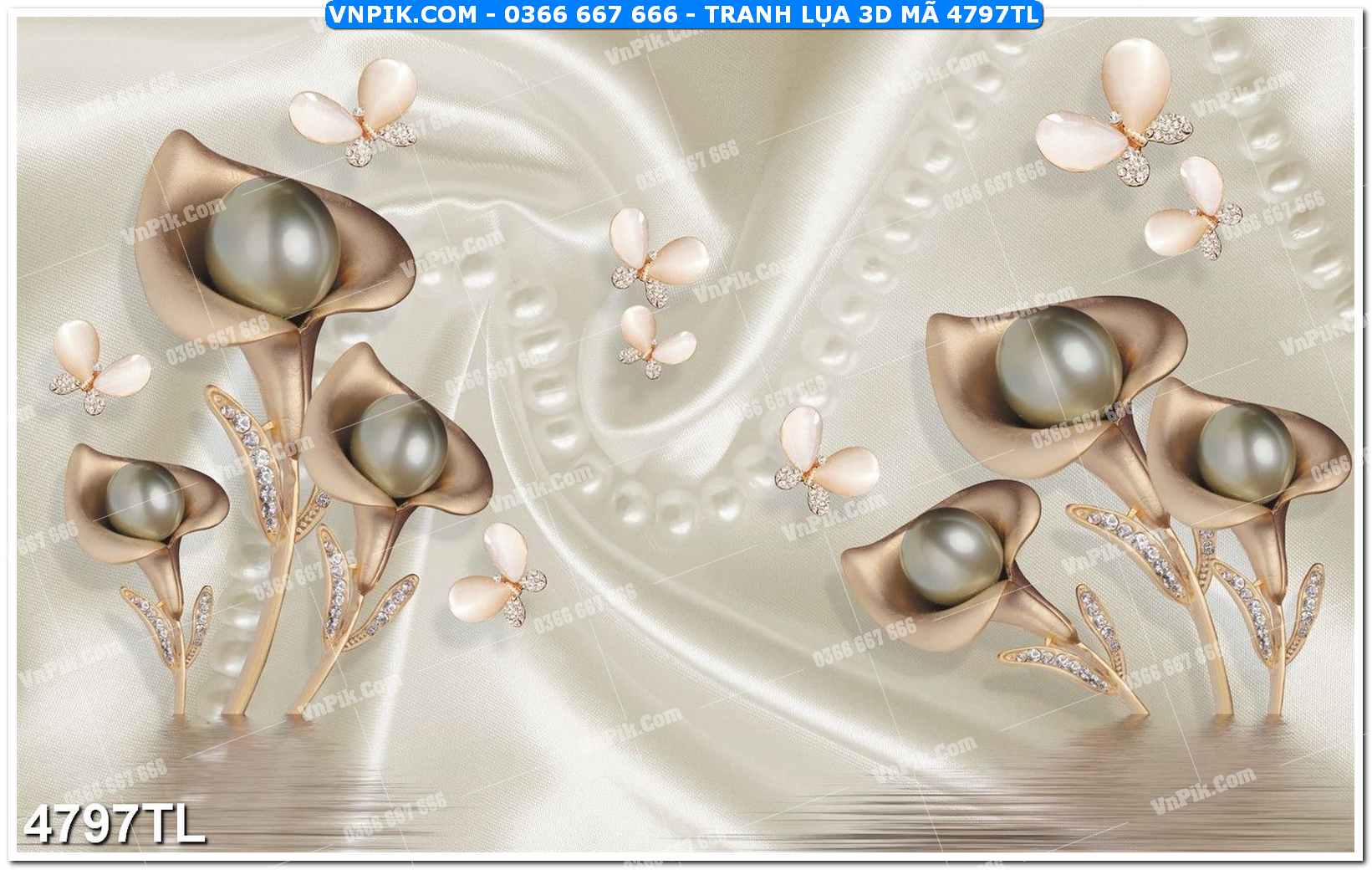 Tranh lụa 3D – Tranh trang trí dán tường 4797TL