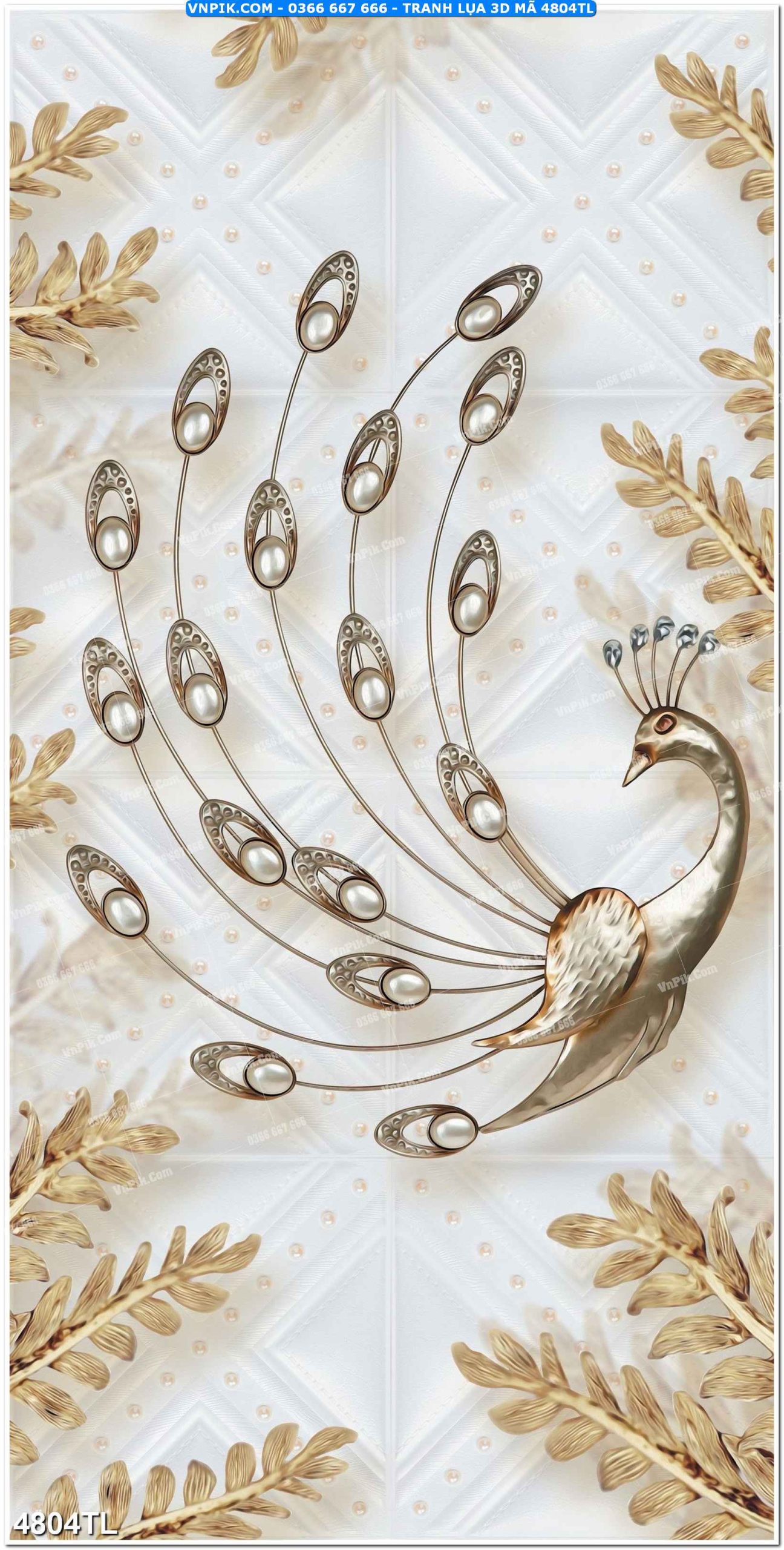 Tranh lụa 3D – Tranh trang trí dán tường 4804TL