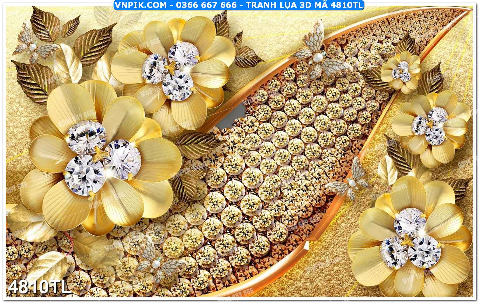 Tranh lụa 3D – Tranh trang trí dán tường 4810TL