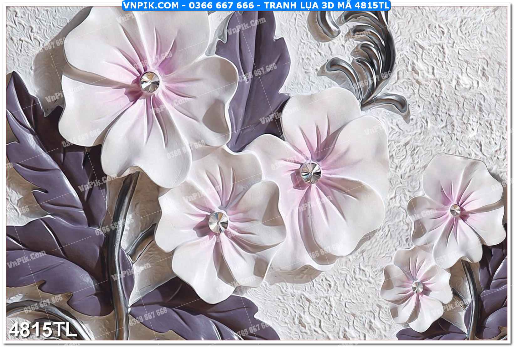 Tranh lụa 3D – Tranh trang trí dán tường 4815TL