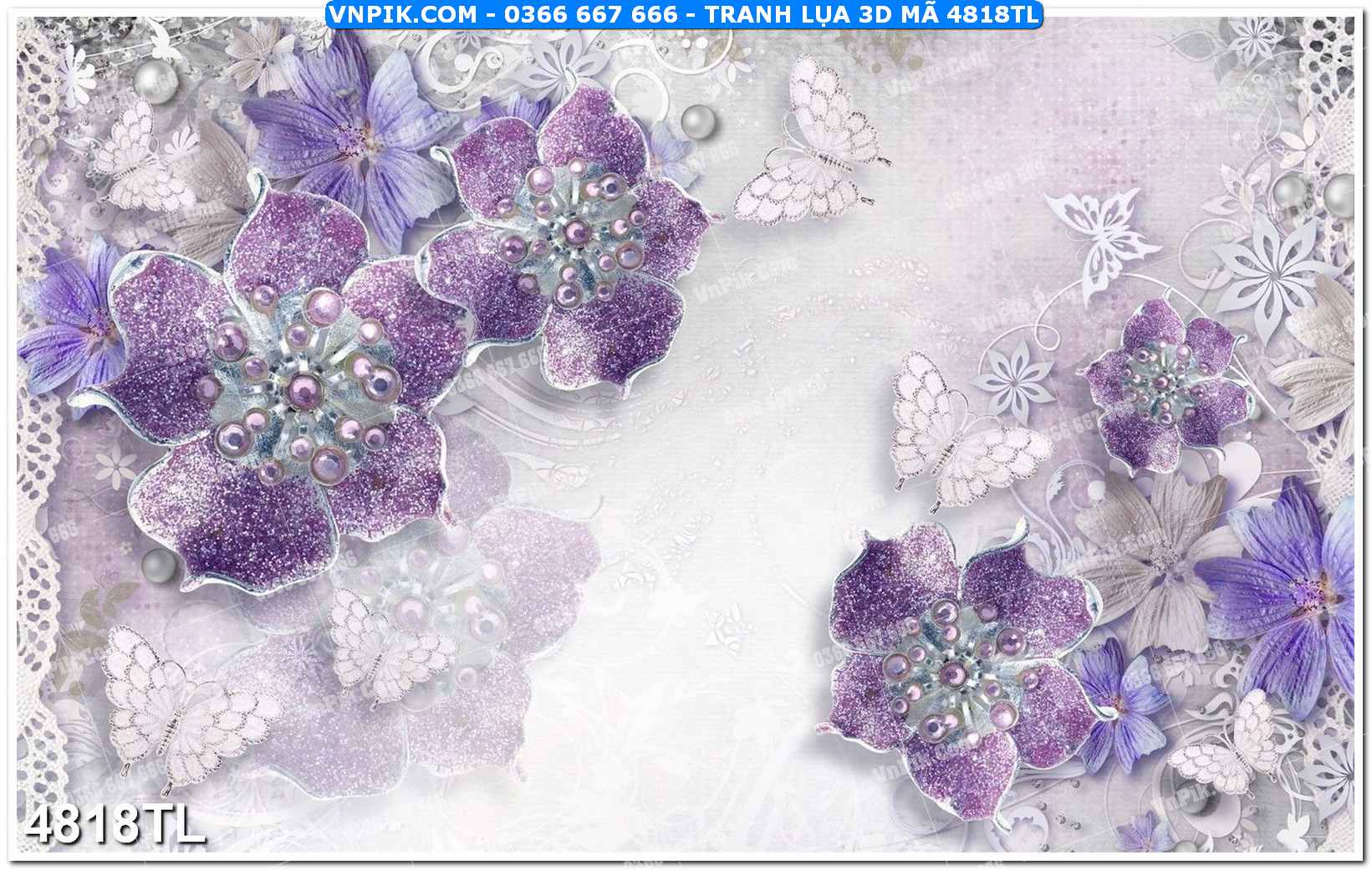 Tranh lụa 3D – Tranh trang trí dán tường 4818TL