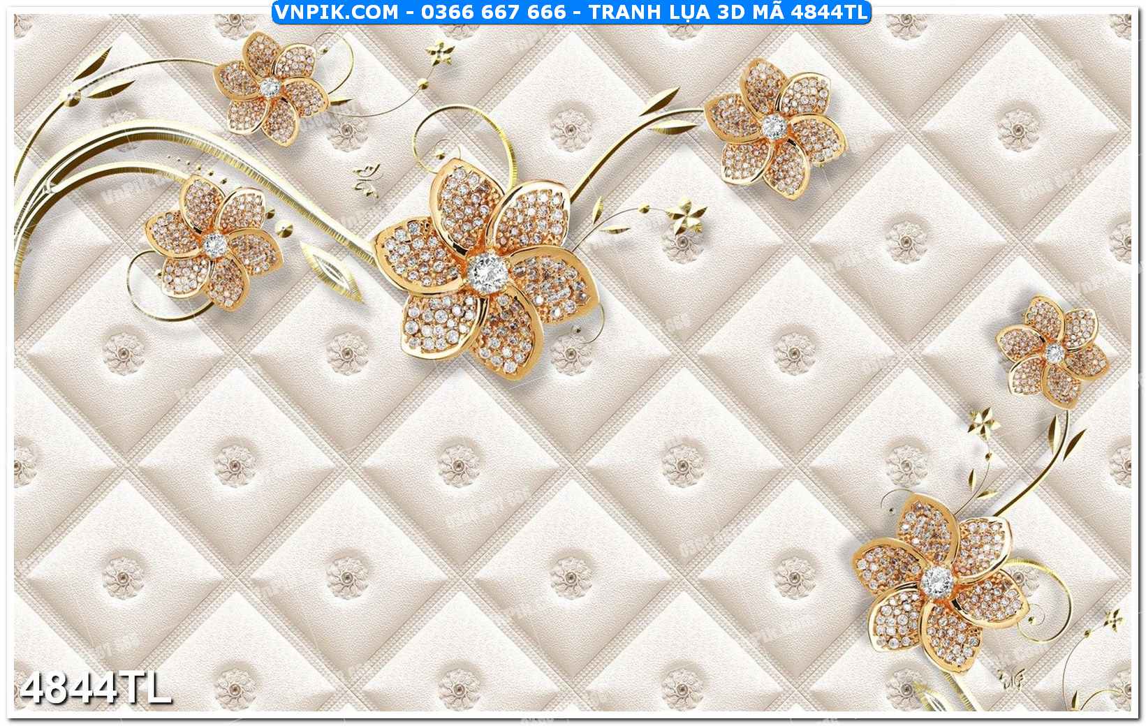 Tranh lụa 3D – Tranh trang trí dán tường 4844TL