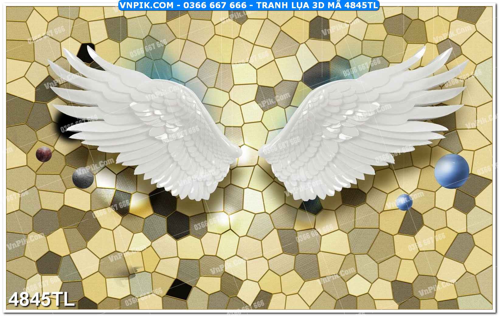 Tranh lụa 3D – Tranh trang trí dán tường 4845TL