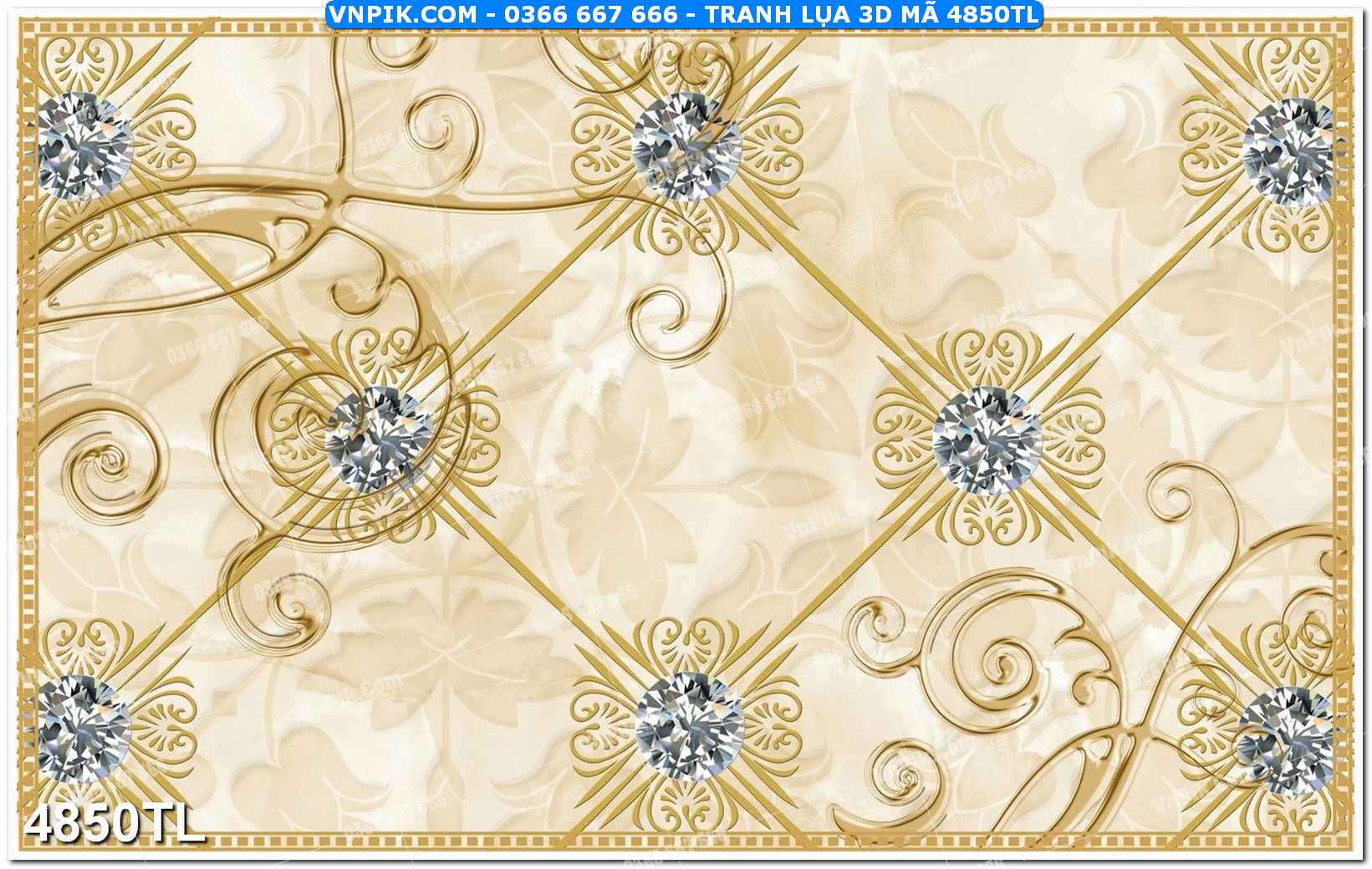 Tranh lụa 3D – Tranh trang trí dán tường 4850TL