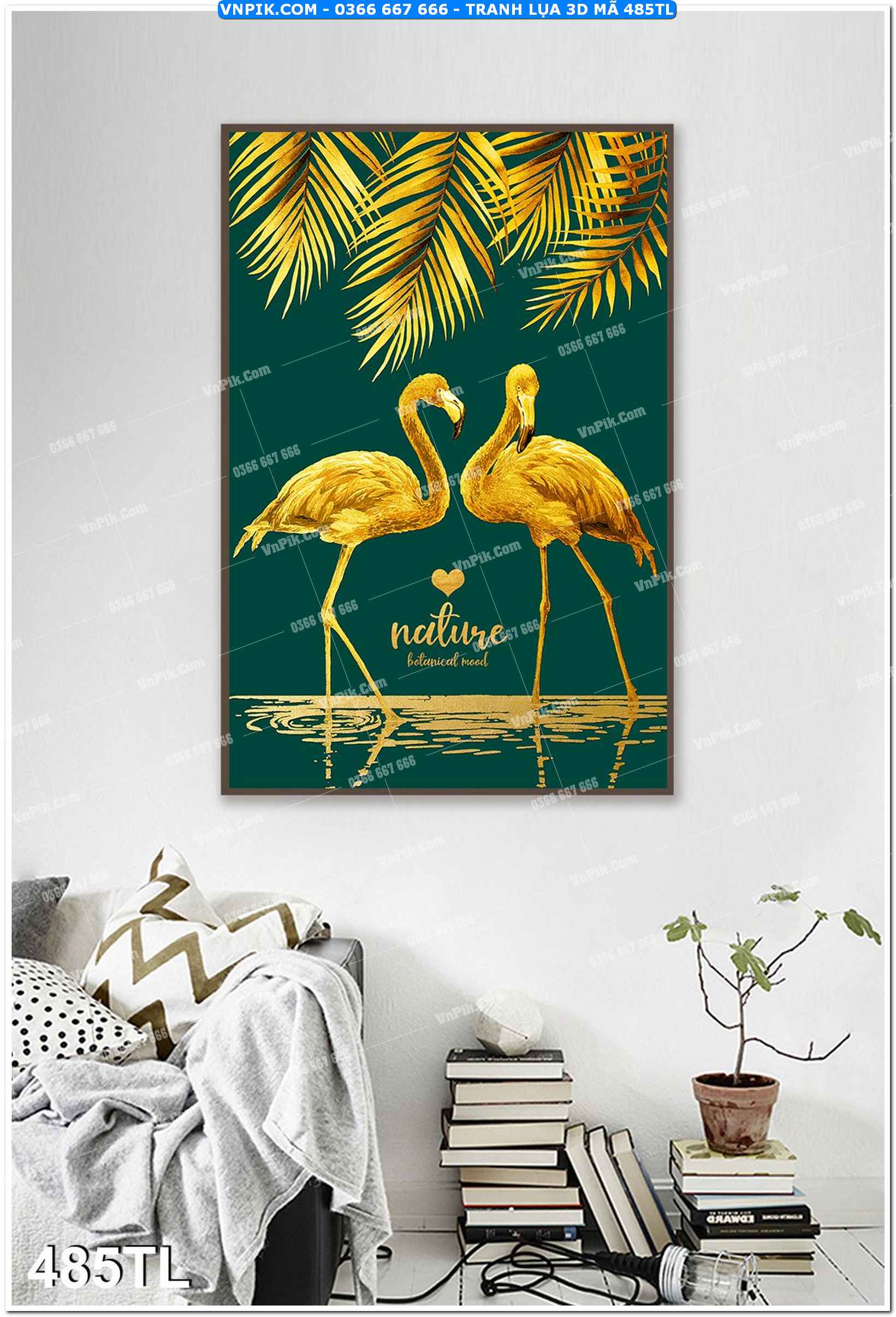 Tranh lụa 3D – Tranh trang trí dán tường 485TL