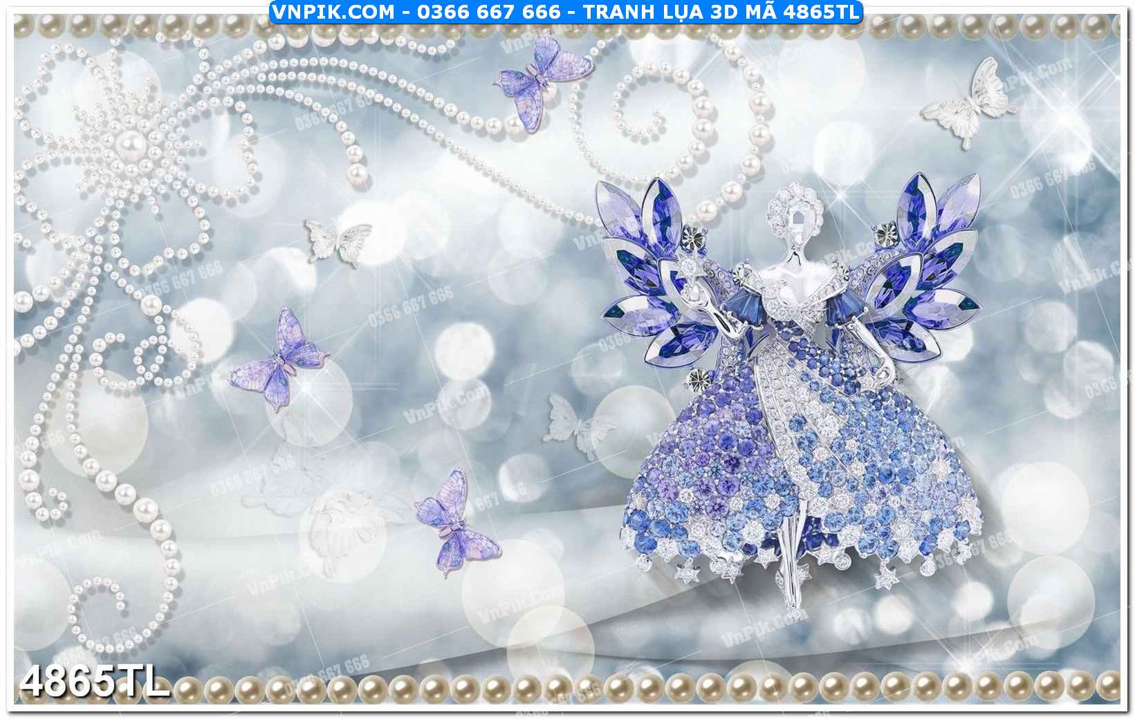 Tranh lụa 3D – Tranh trang trí dán tường 4865TL