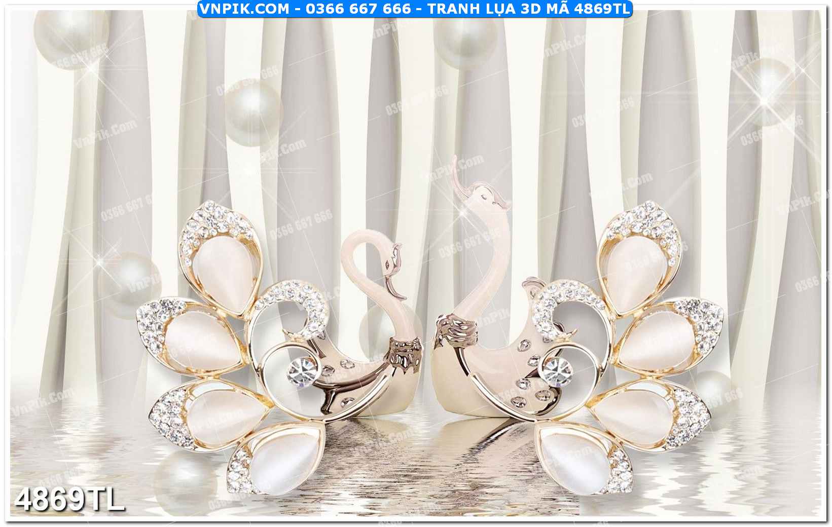 Tranh lụa 3D – Tranh trang trí dán tường 4869TL