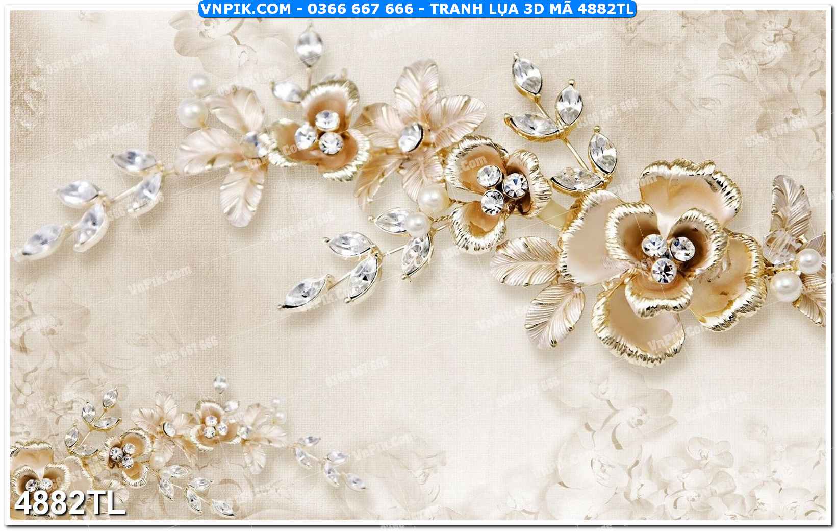 Tranh lụa 3D – Tranh trang trí dán tường 4882TL