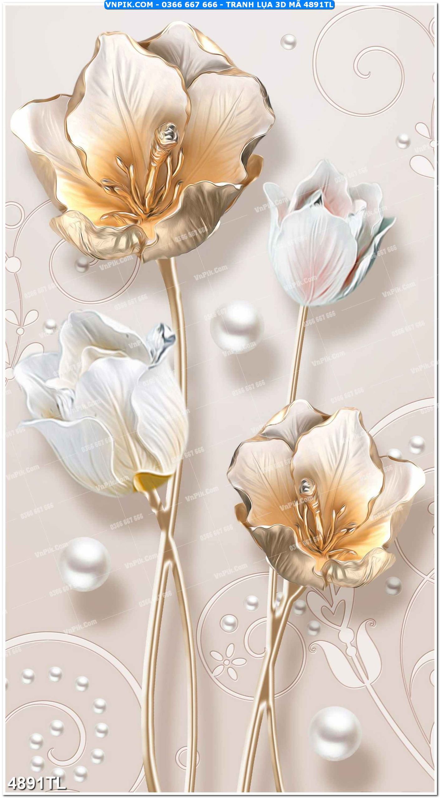 Tranh lụa 3D – Tranh trang trí dán tường 4891TL