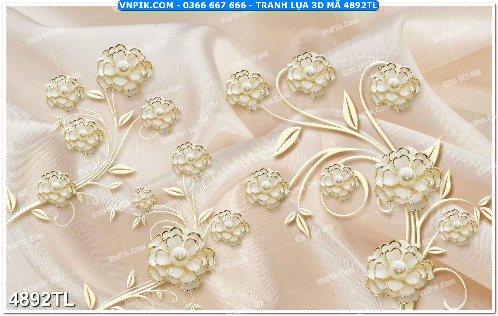 Tranh lụa 3D – Tranh trang trí dán tường 4892TL