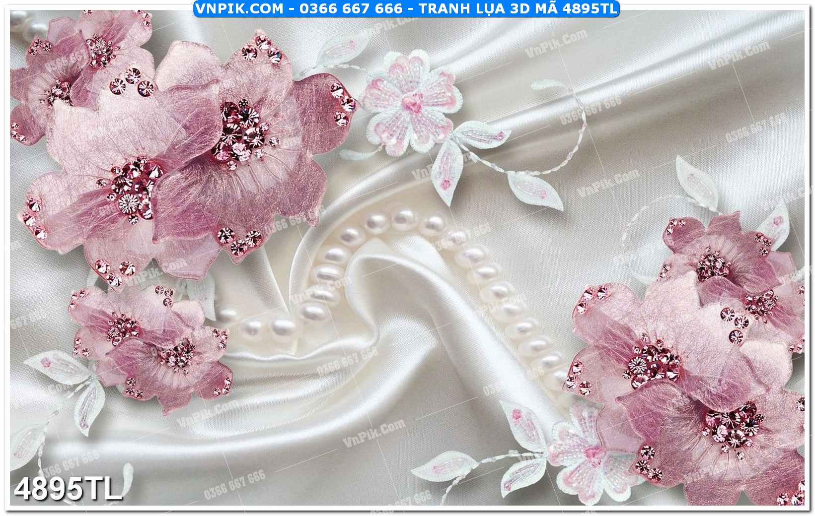 Tranh lụa 3D – Tranh trang trí dán tường 4895TL