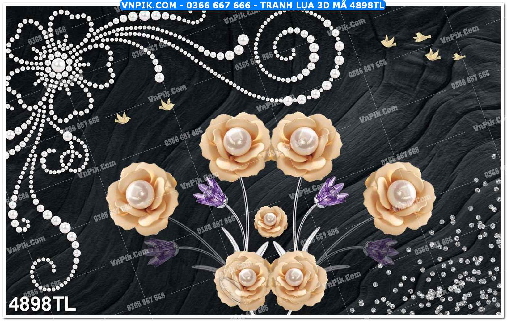 Tranh lụa 3D – Tranh trang trí dán tường 4898TL