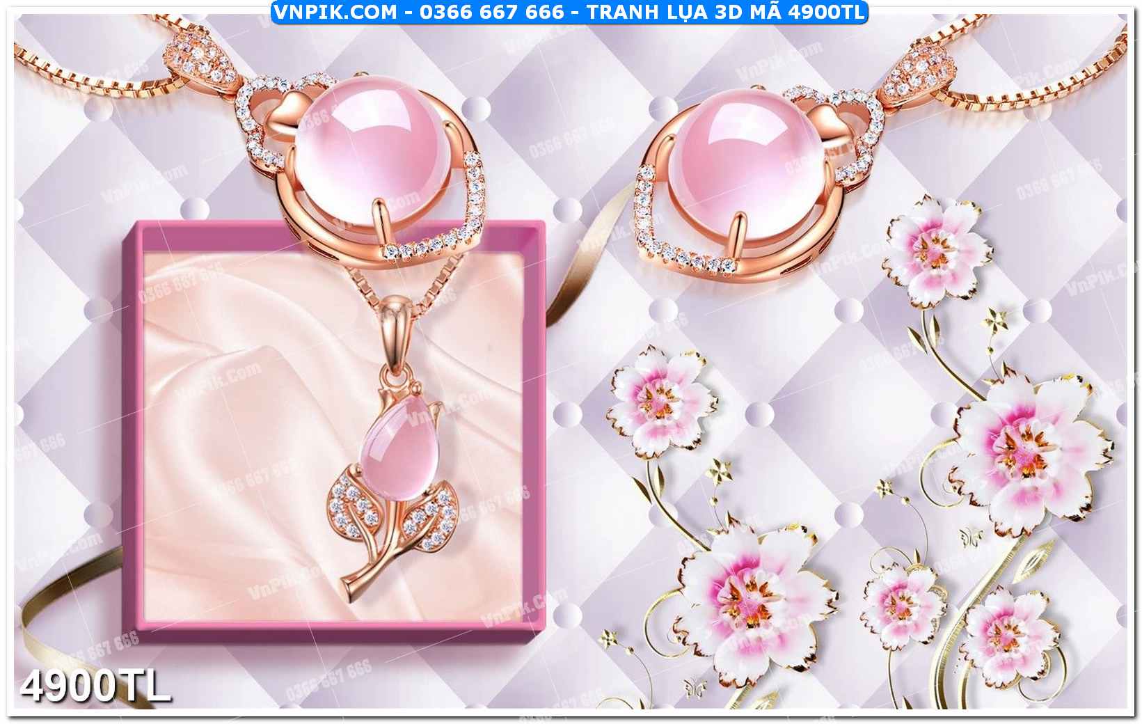 Tranh lụa 3D – Tranh trang trí dán tường 4900TL