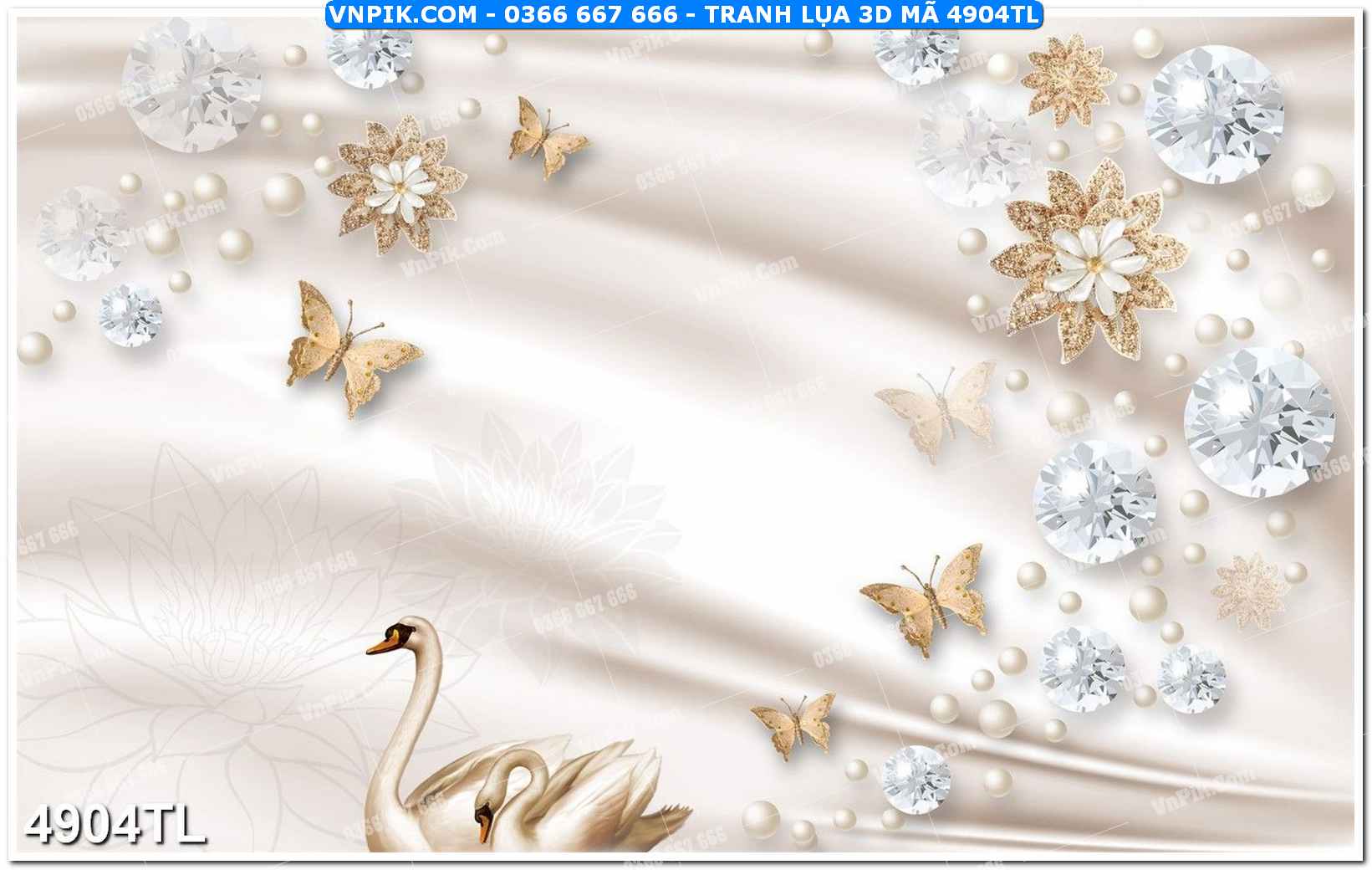 Tranh lụa 3D – Tranh trang trí dán tường 4904TL