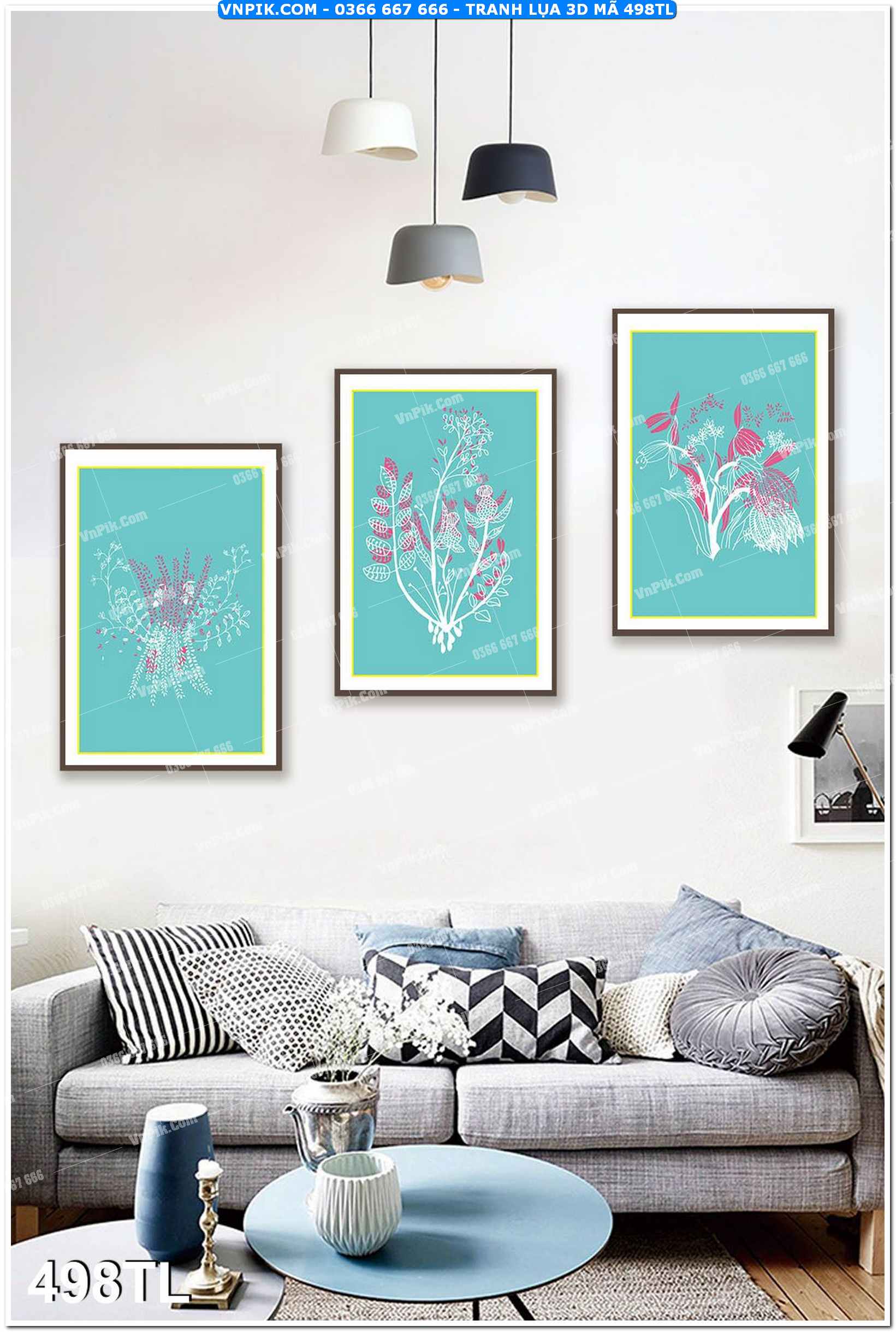 Tranh lụa 3D – Tranh trang trí dán tường 498TL