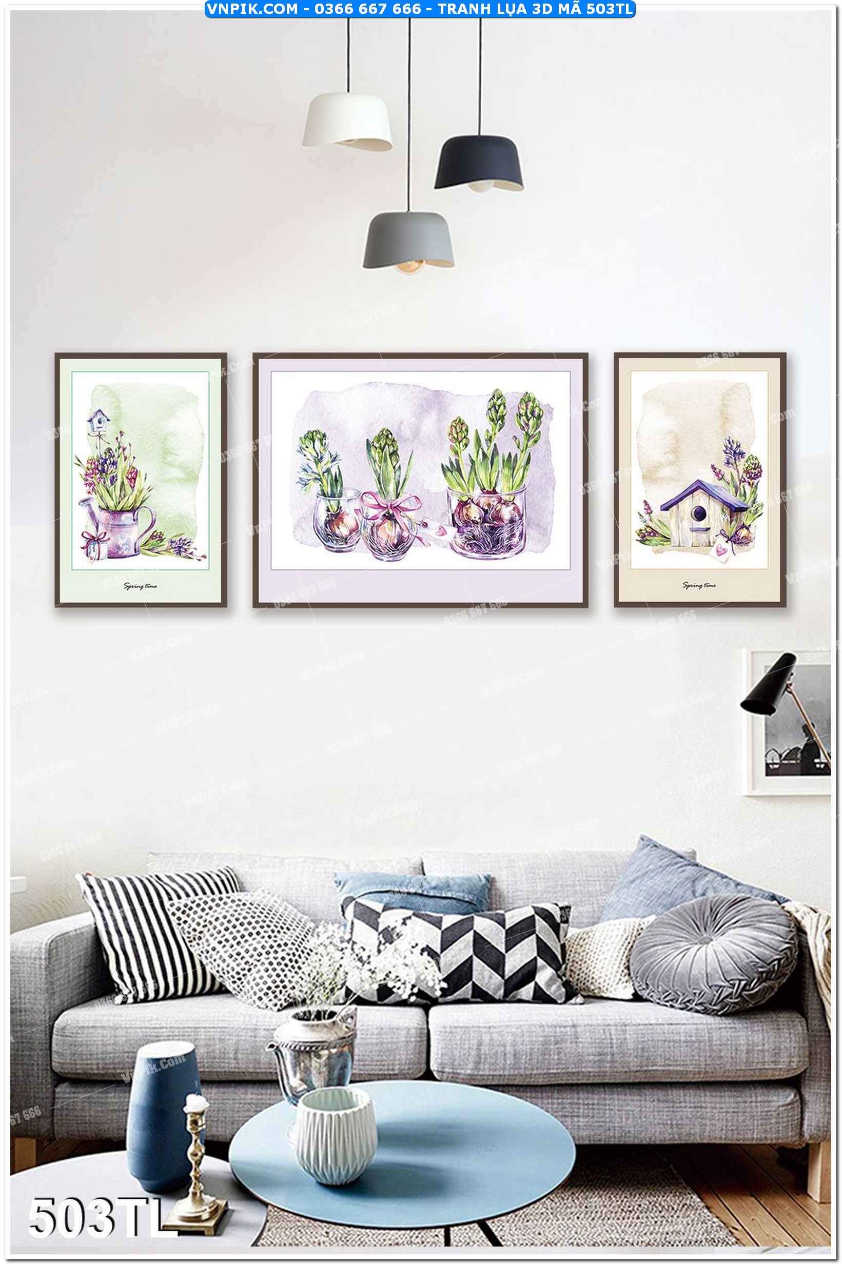 Tranh lụa 3D – Tranh trang trí dán tường 503TL