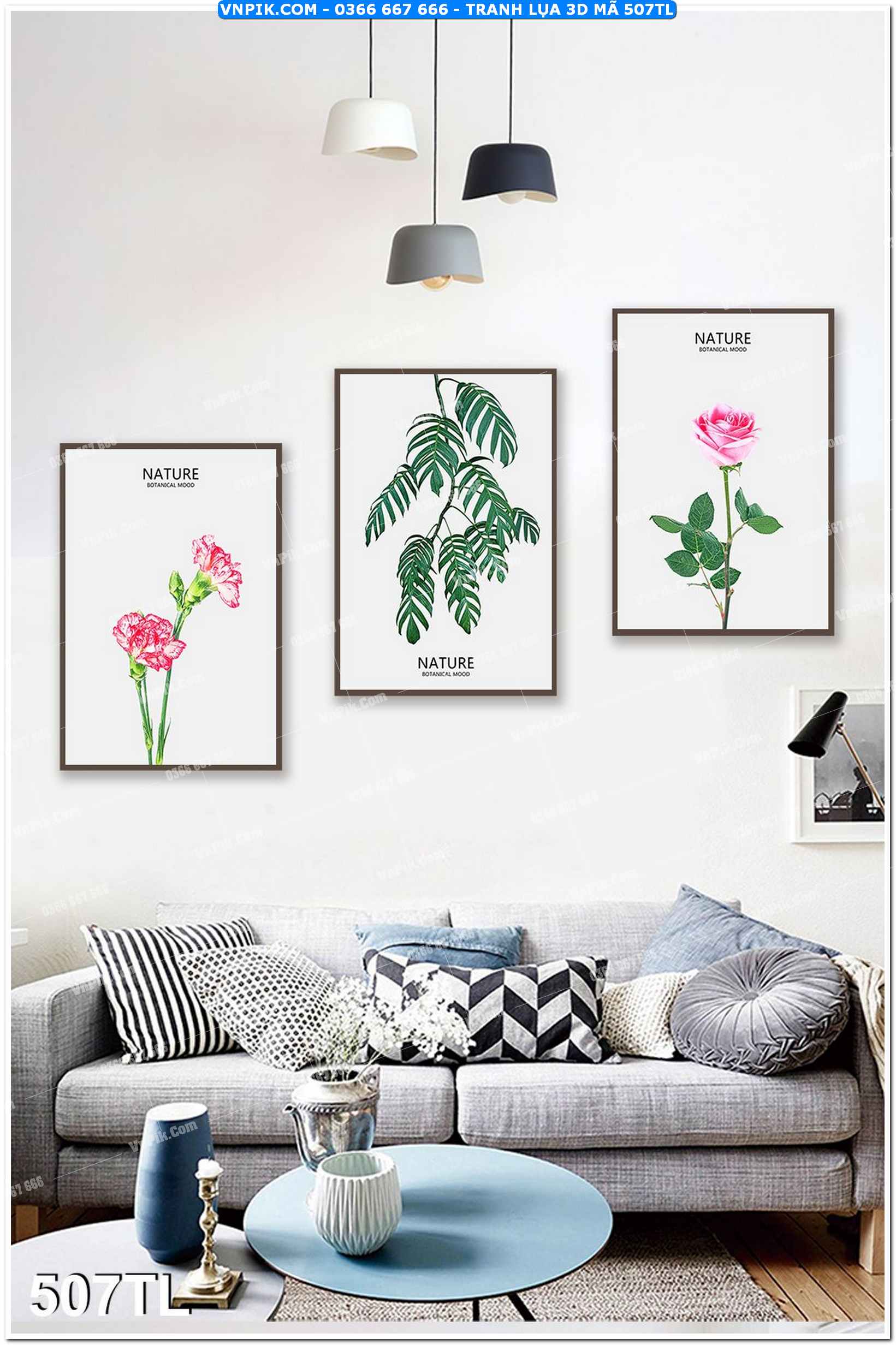 Tranh lụa 3D – Tranh trang trí dán tường 507TL