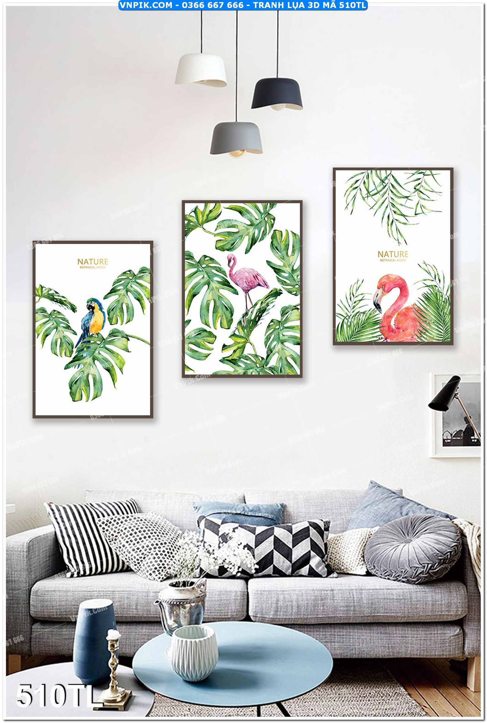 Tranh lụa 3D – Tranh trang trí dán tường 510TL