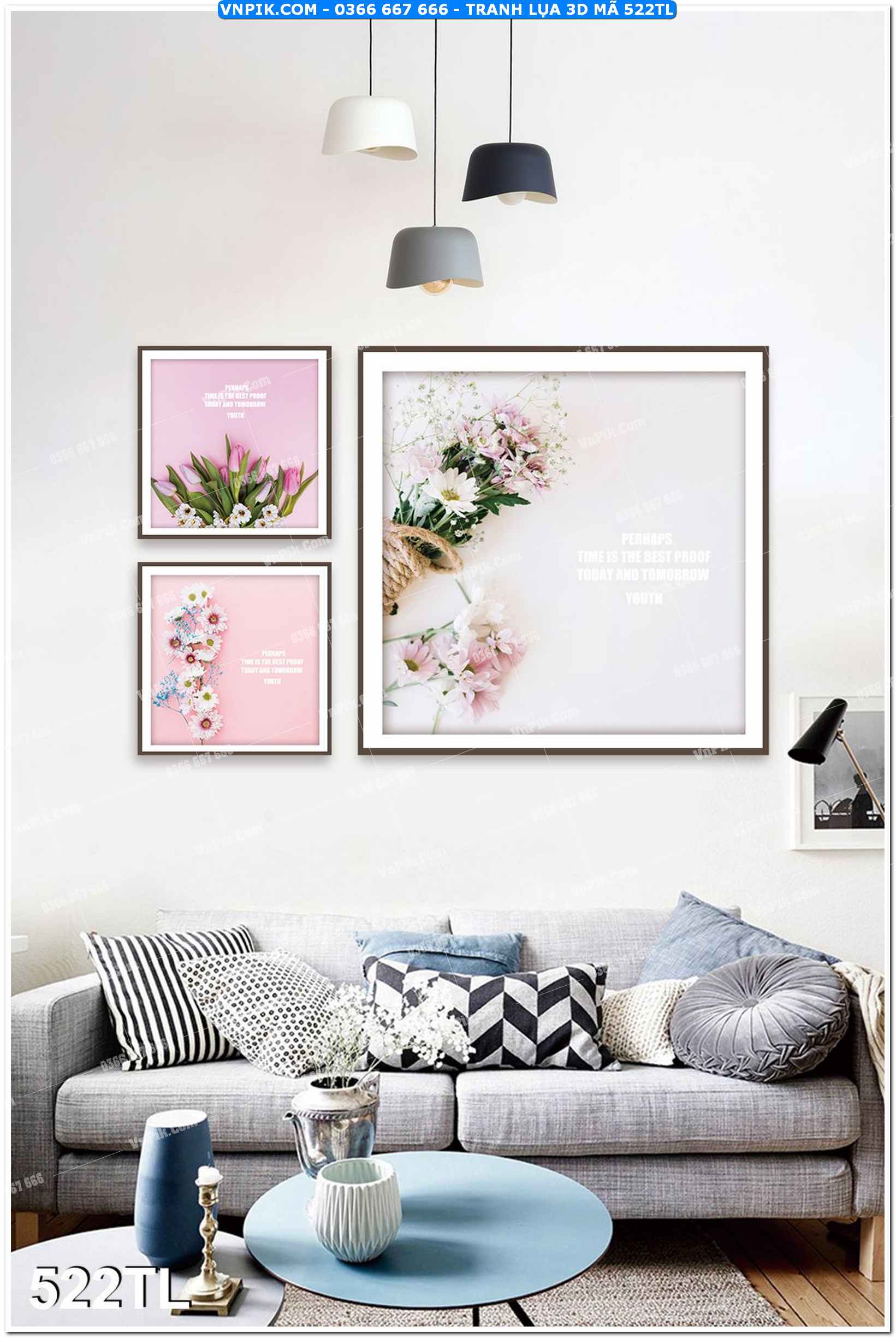 Tranh lụa 3D – Tranh trang trí dán tường 522TL