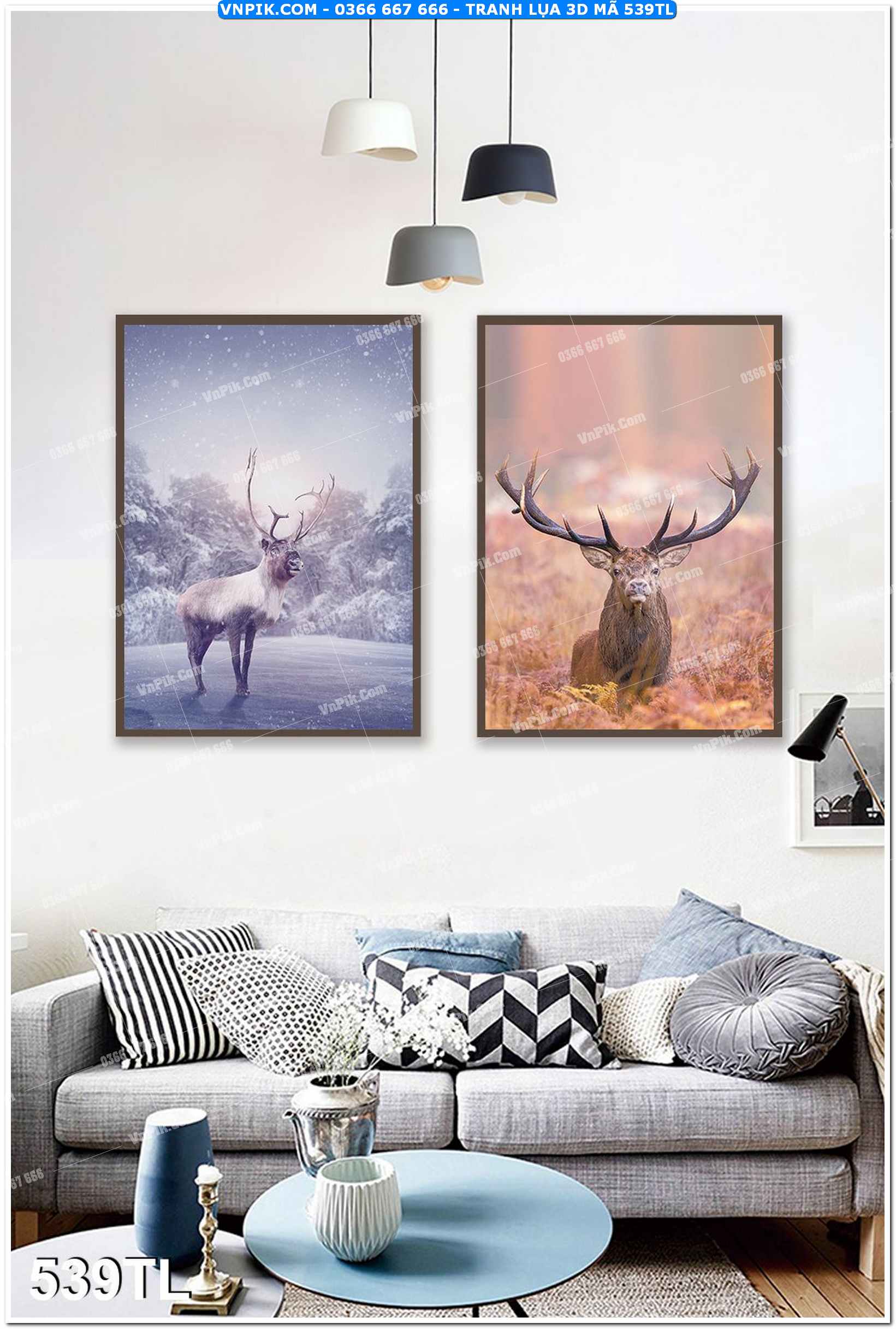 Tranh lụa 3D – Tranh trang trí dán tường 539TL