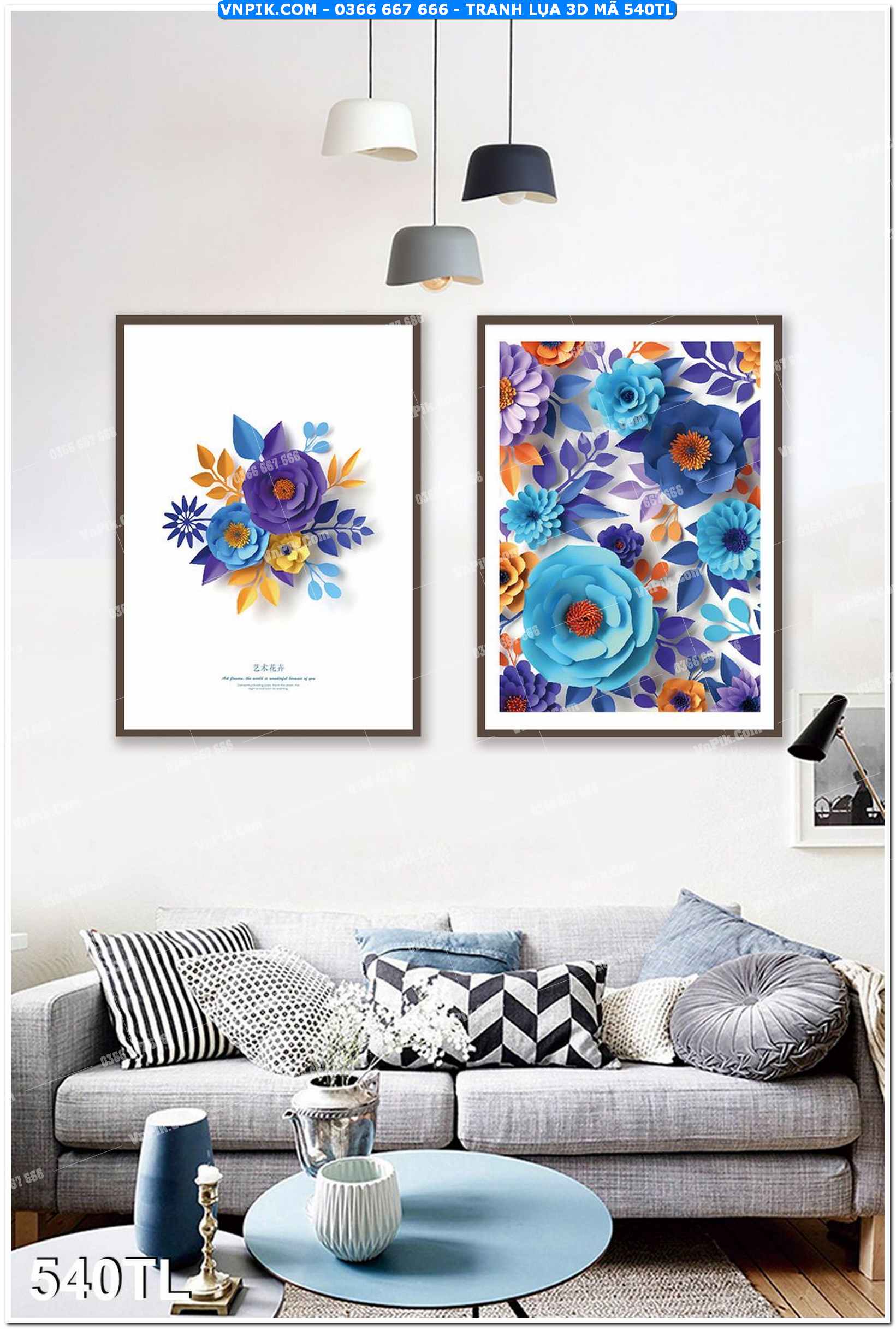Tranh lụa 3D – Tranh trang trí dán tường 540TL