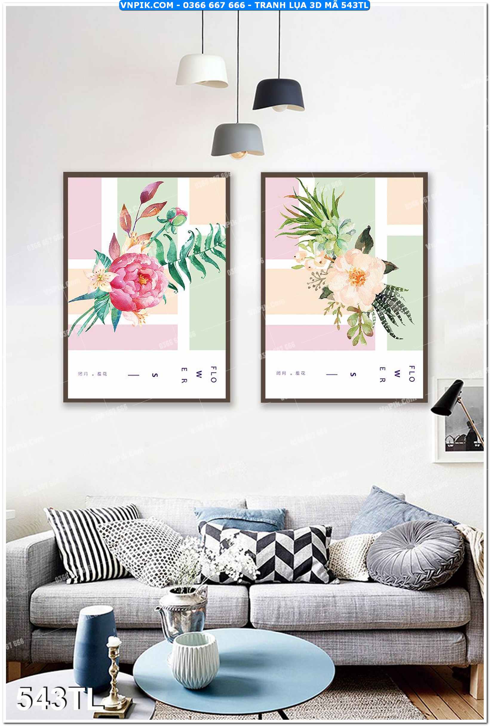 Tranh lụa 3D – Tranh trang trí dán tường 543TL