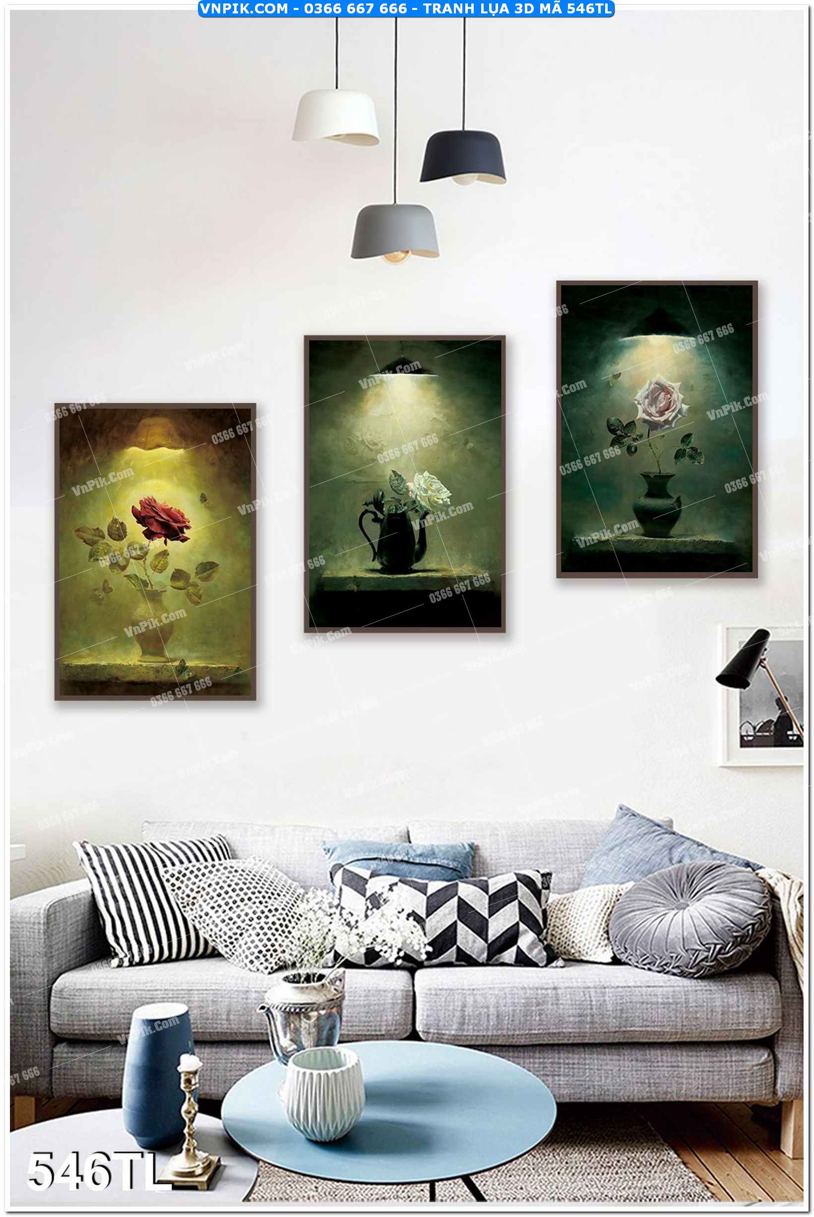 Tranh lụa 3D – Tranh trang trí dán tường 546TL