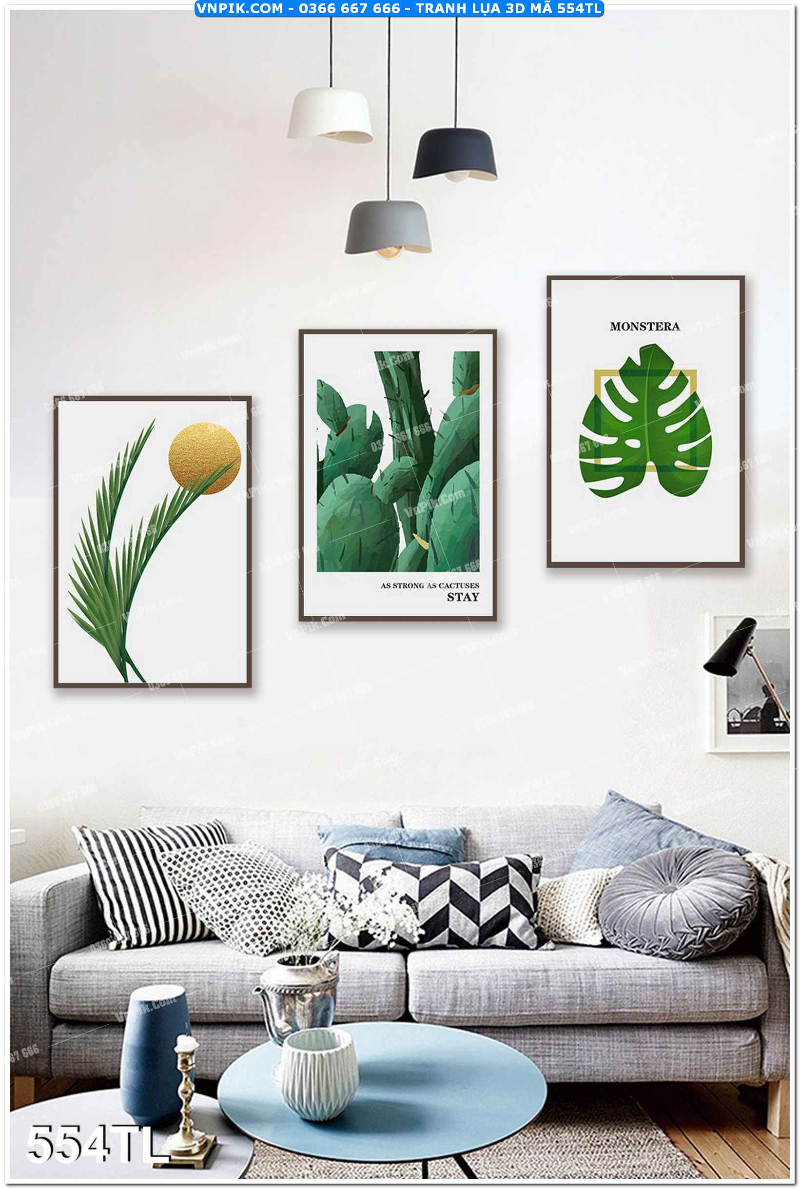 Tranh lụa 3D – Tranh trang trí dán tường 554TL