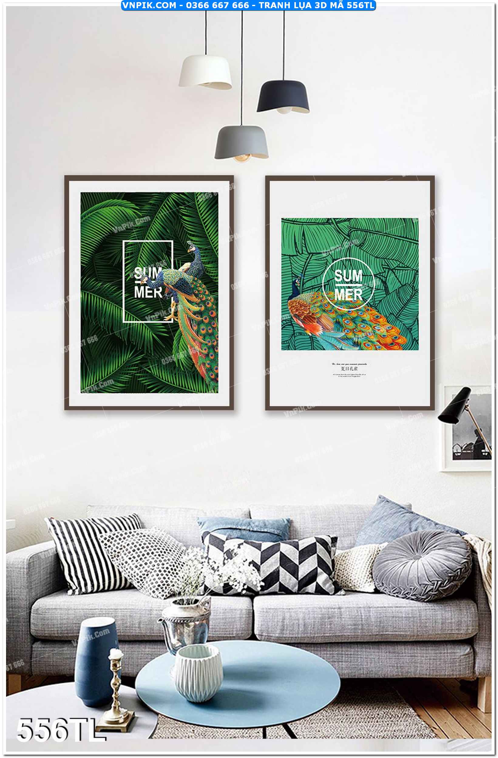 Tranh lụa 3D – Tranh trang trí dán tường 556TL