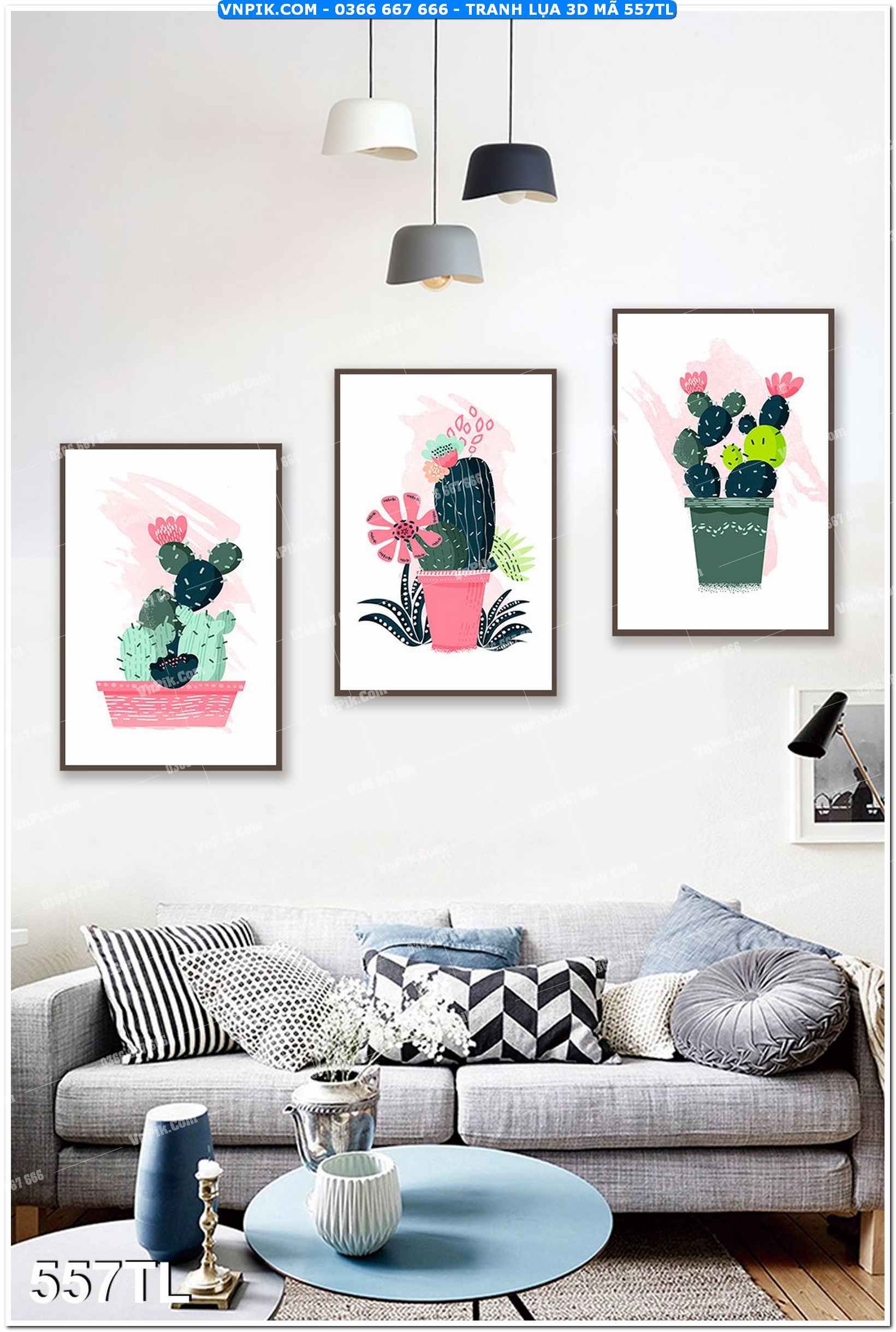 Tranh lụa 3D – Tranh trang trí dán tường 557TL