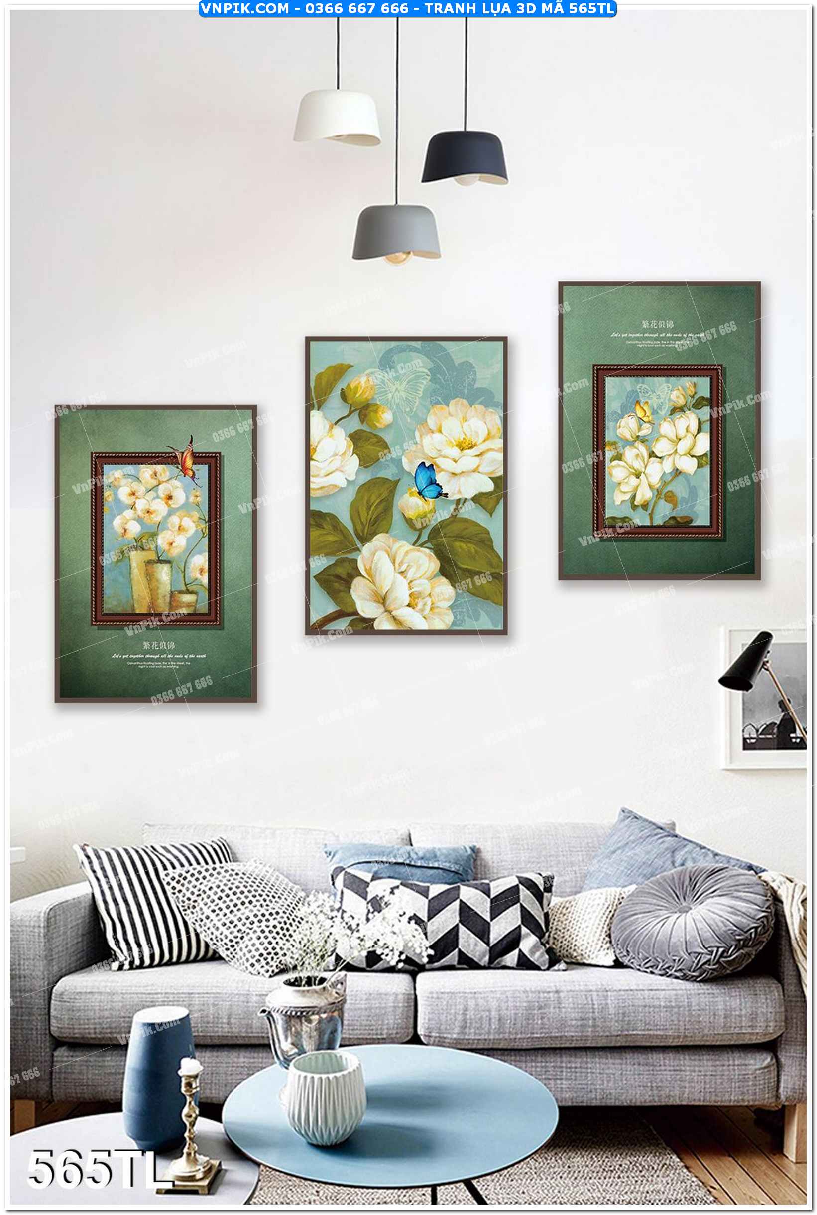 Tranh lụa 3D – Tranh trang trí dán tường 565TL