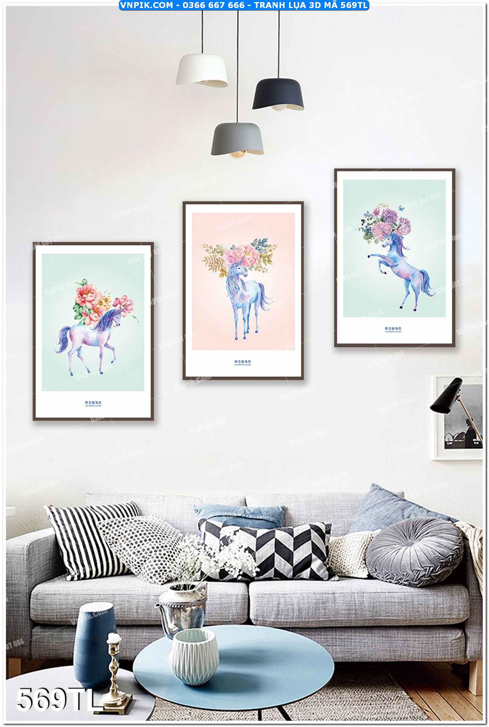 Tranh lụa 3D – Tranh trang trí dán tường 569TL