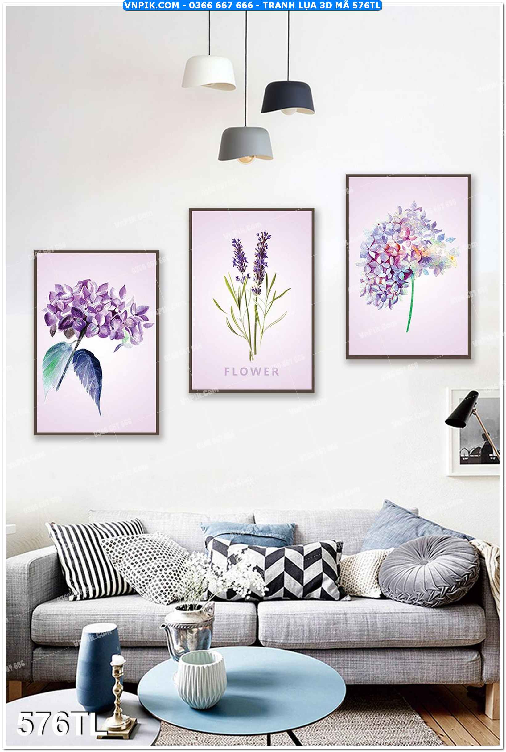 Tranh lụa 3D – Tranh trang trí dán tường 576TL