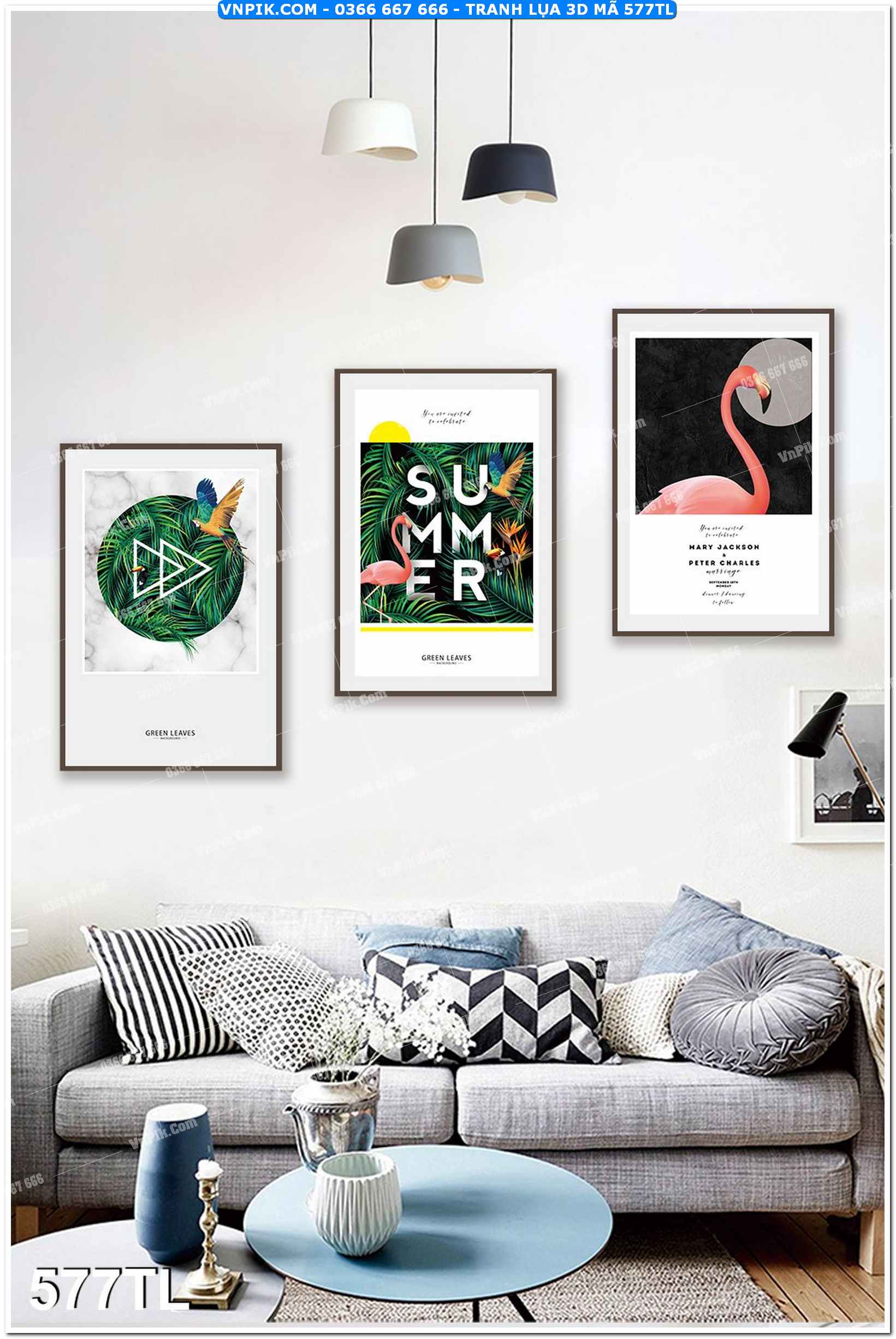 Tranh lụa 3D – Tranh trang trí dán tường 577TL