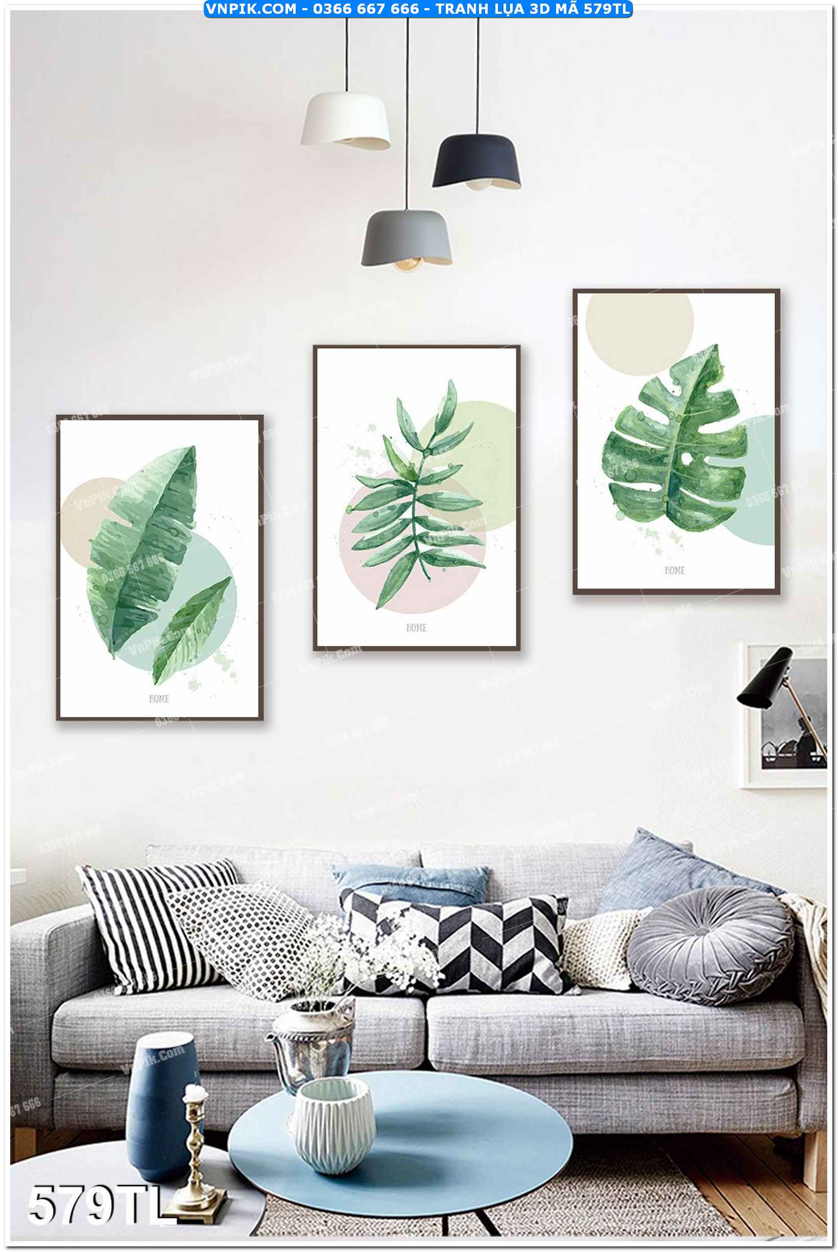 Tranh lụa 3D – Tranh trang trí dán tường 579TL