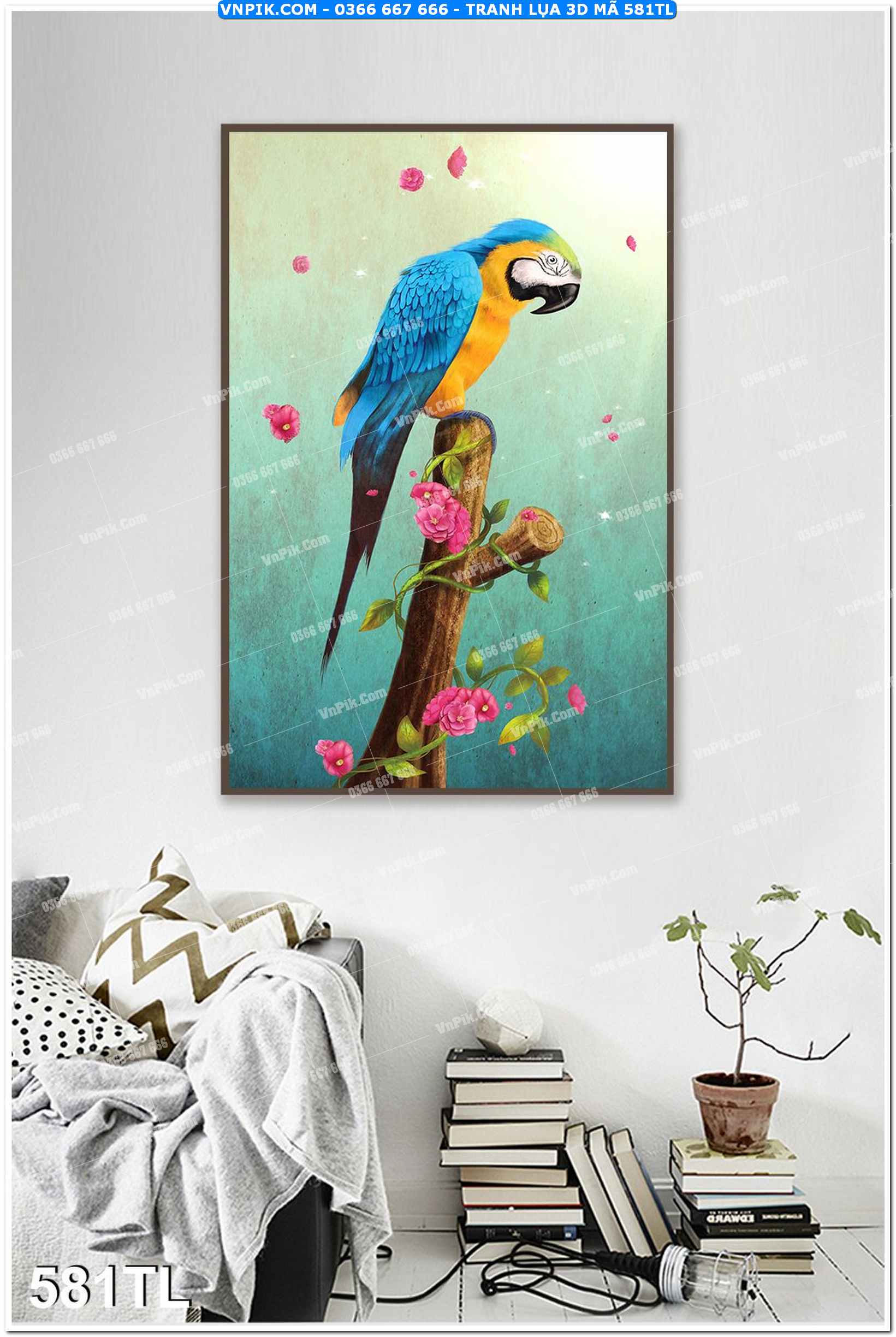 Tranh lụa 3D – Tranh trang trí dán tường 581TL