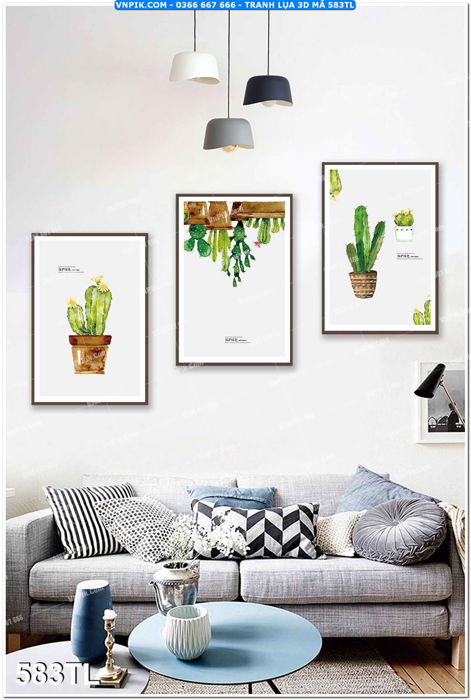 Tranh lụa 3D – Tranh trang trí dán tường 583TL