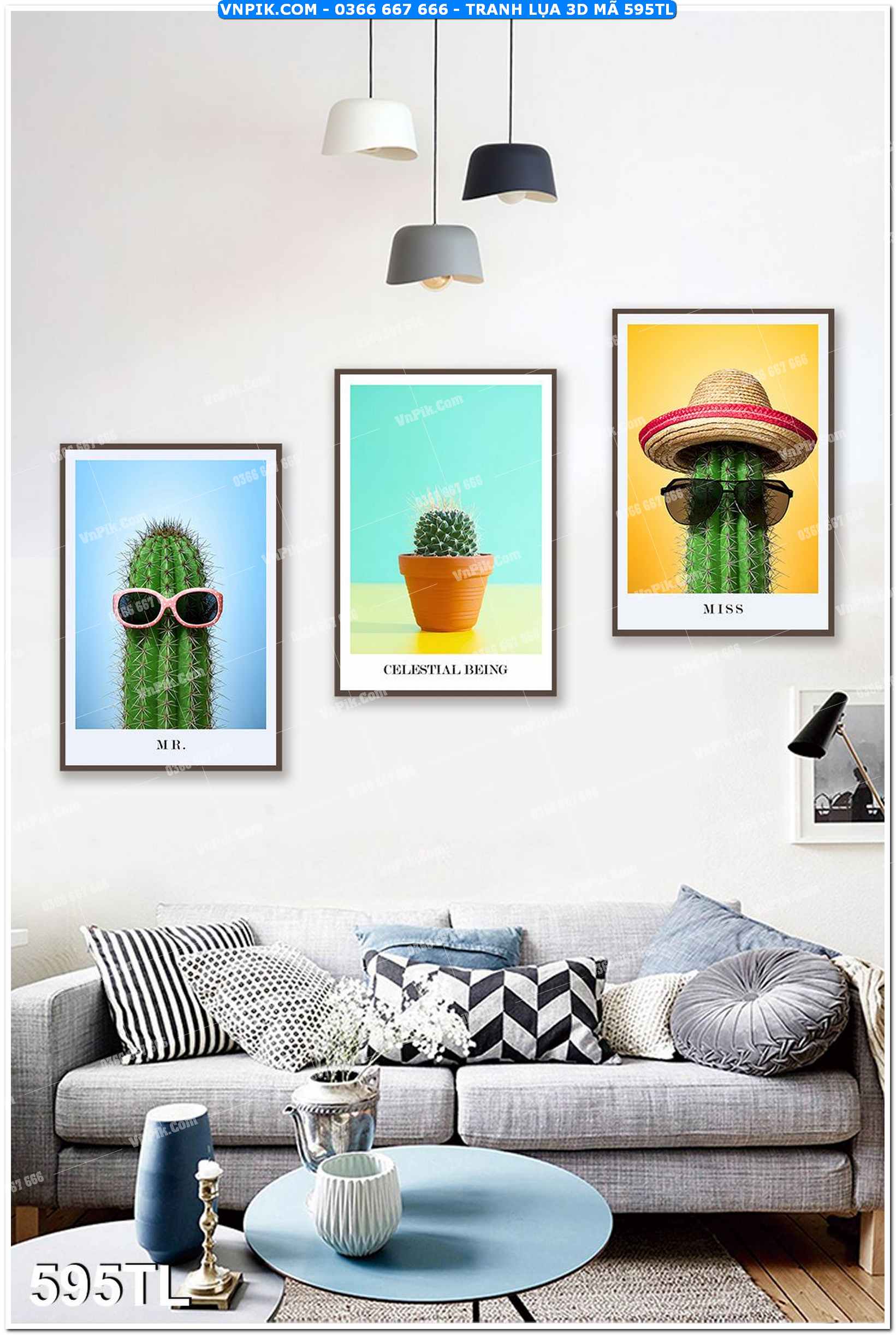 Tranh lụa 3D – Tranh trang trí dán tường 595TL