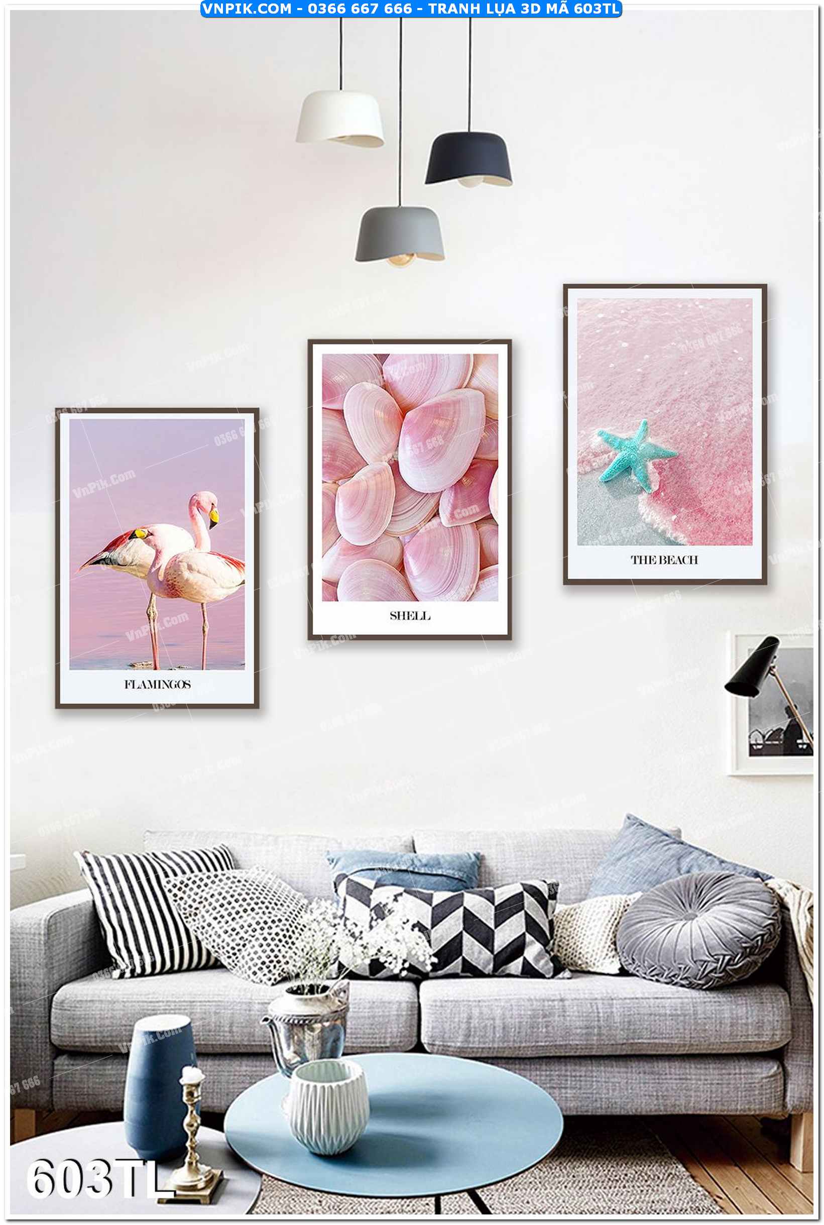 Tranh lụa 3D – Tranh trang trí dán tường 603TL