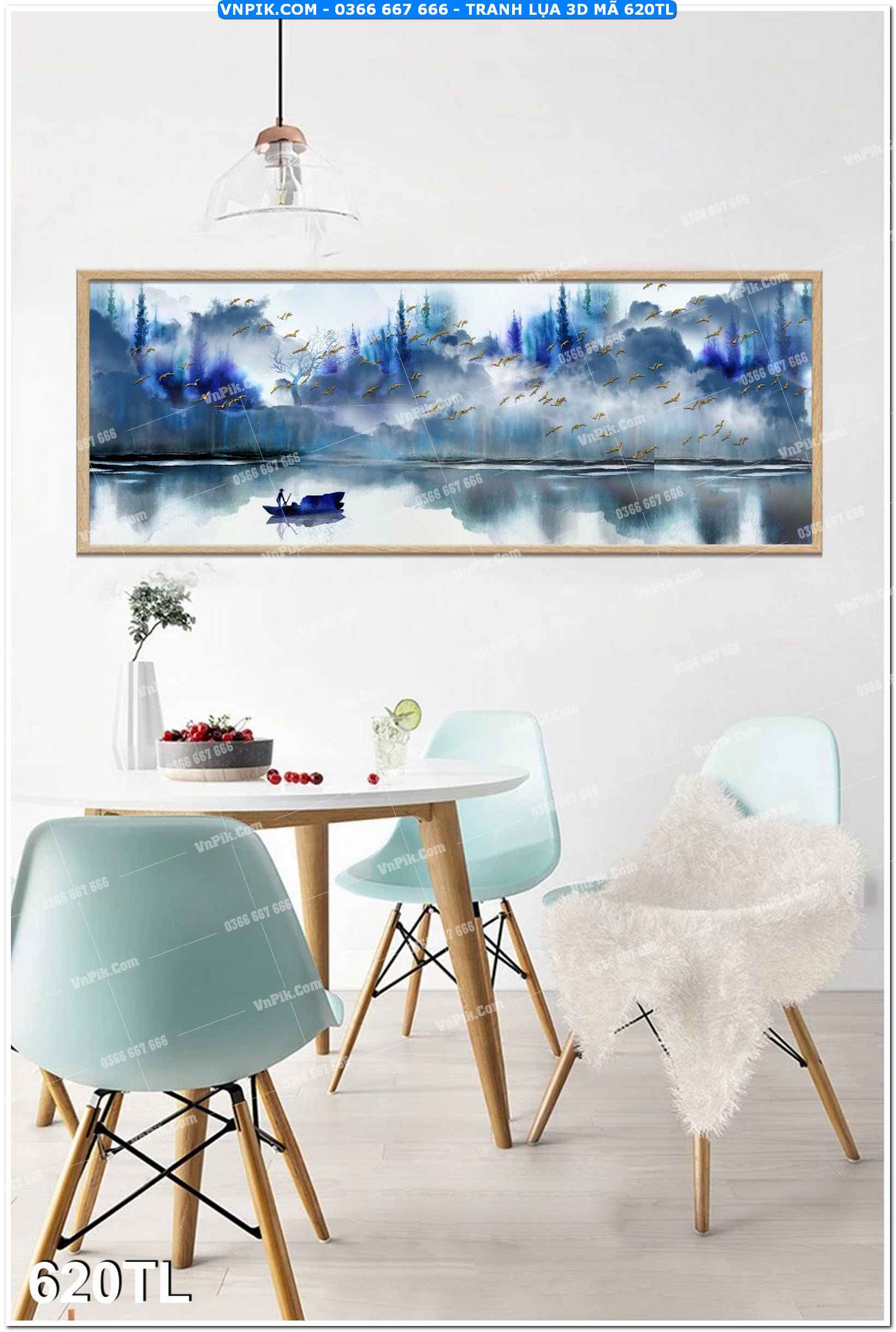 Tranh lụa 3D – Tranh trang trí dán tường 620TL